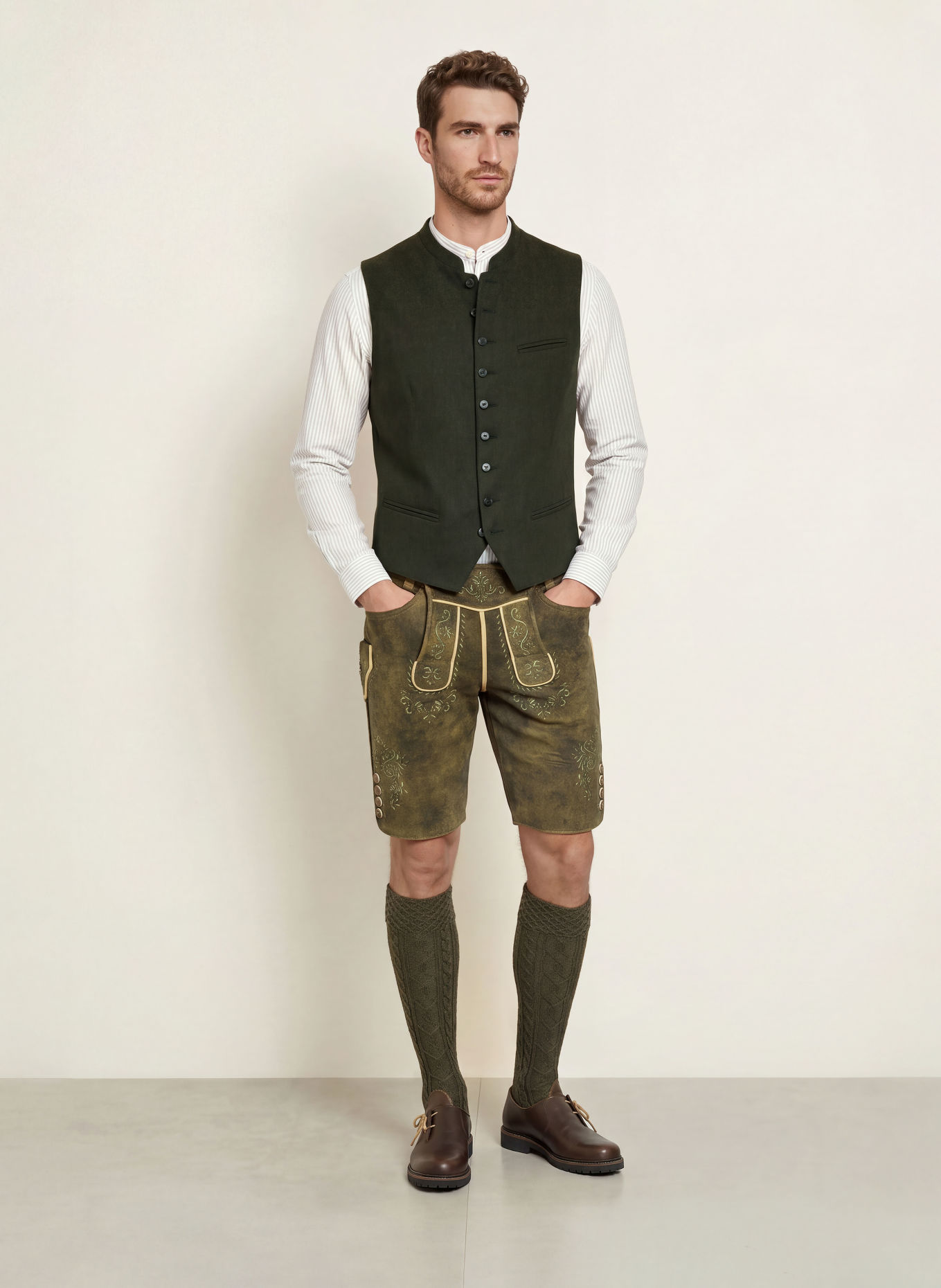 Hammerschmid Vestă tradițională PHILLIP: VERDE ÎNCHIS / NEGRU