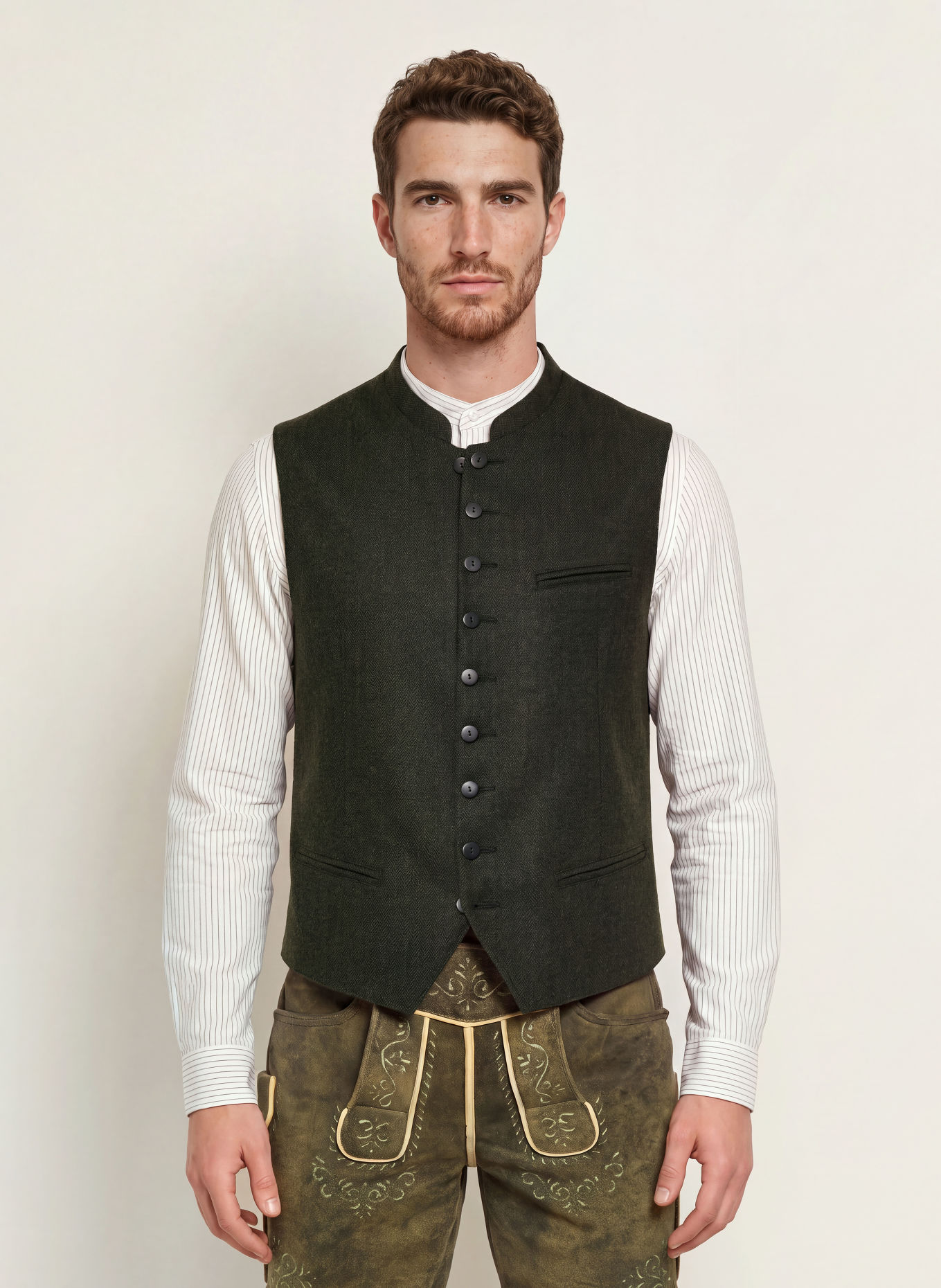 Hammerschmid Vestă tradițională PHILLIP: VERDE ÎNCHIS / NEGRU