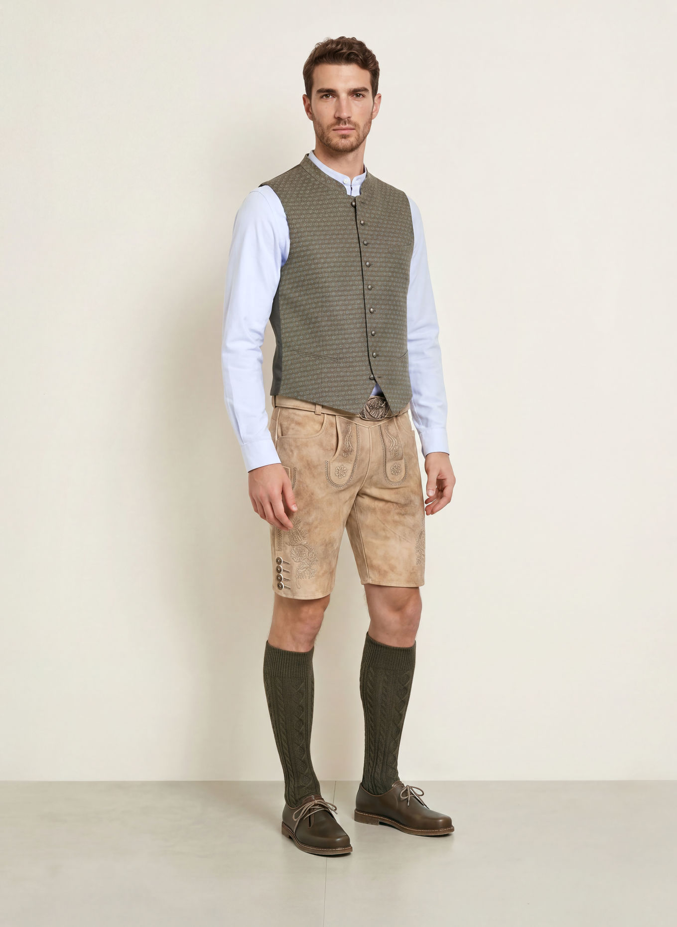Hammerschmid Folklorevest EMIL: BRUN / MØRKEBRUN / TURKIS