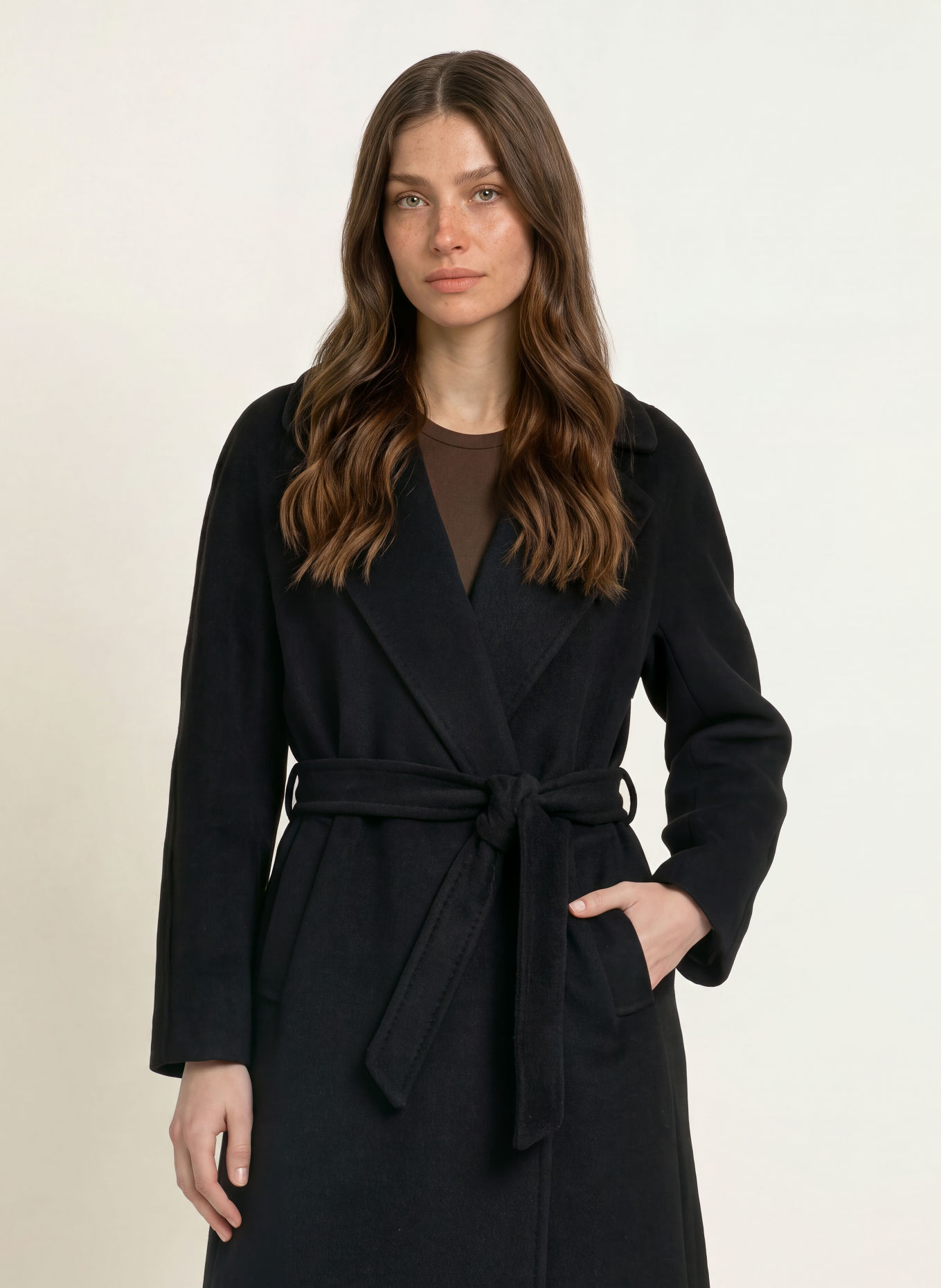 WEEKEND Max Mara TEMPERA-Mantel in gemengde stoffen: ZWART