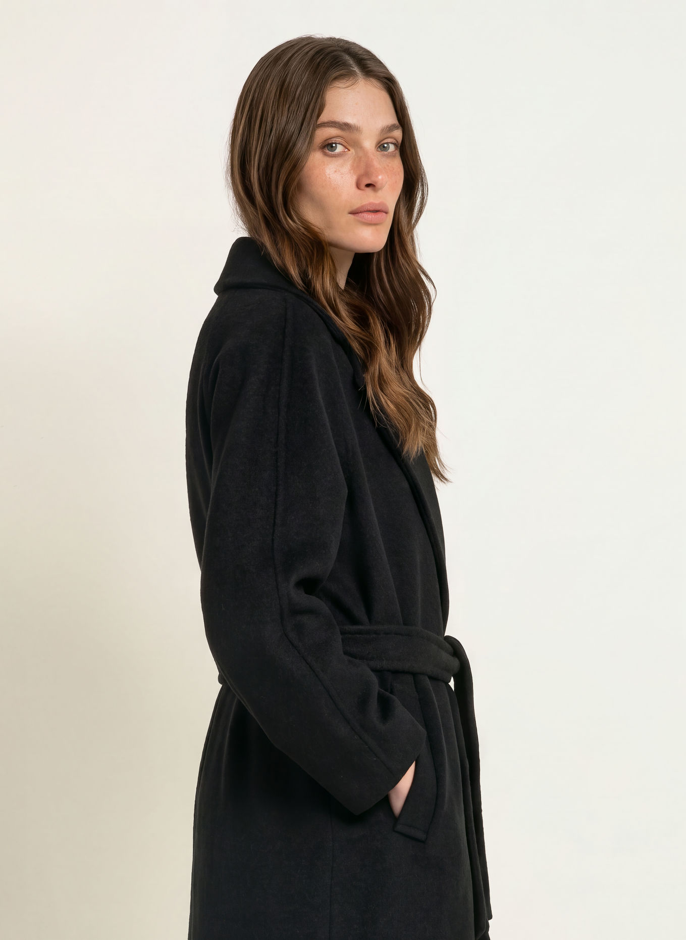 WEEKEND Max Mara TEMPERA-Mantel in gemengde stoffen: ZWART