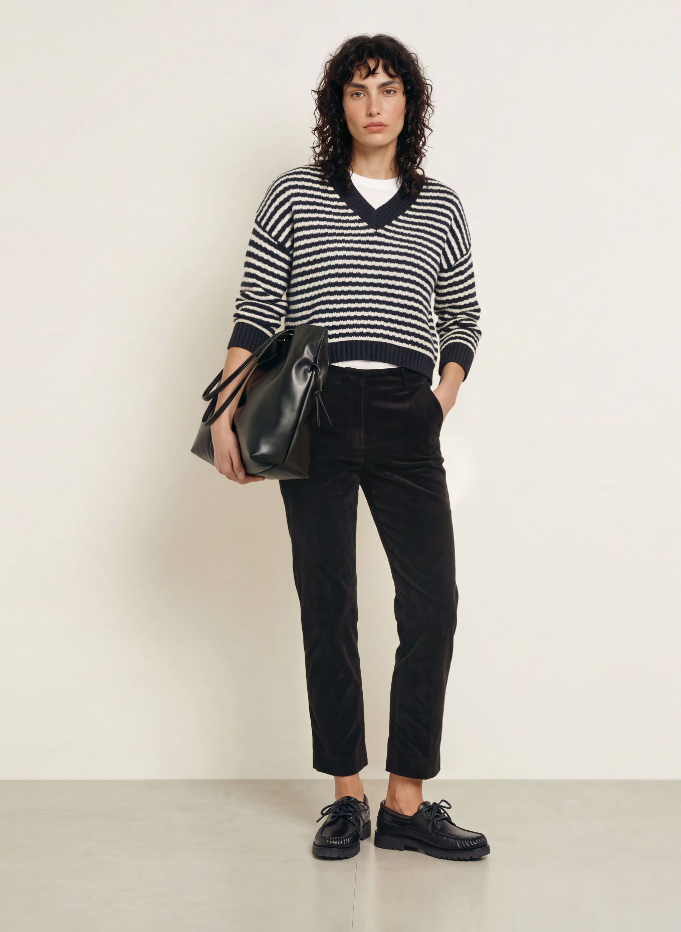 WEEKEND Max Mara 7/8 broek MARRUCA van corduroy: ZWART