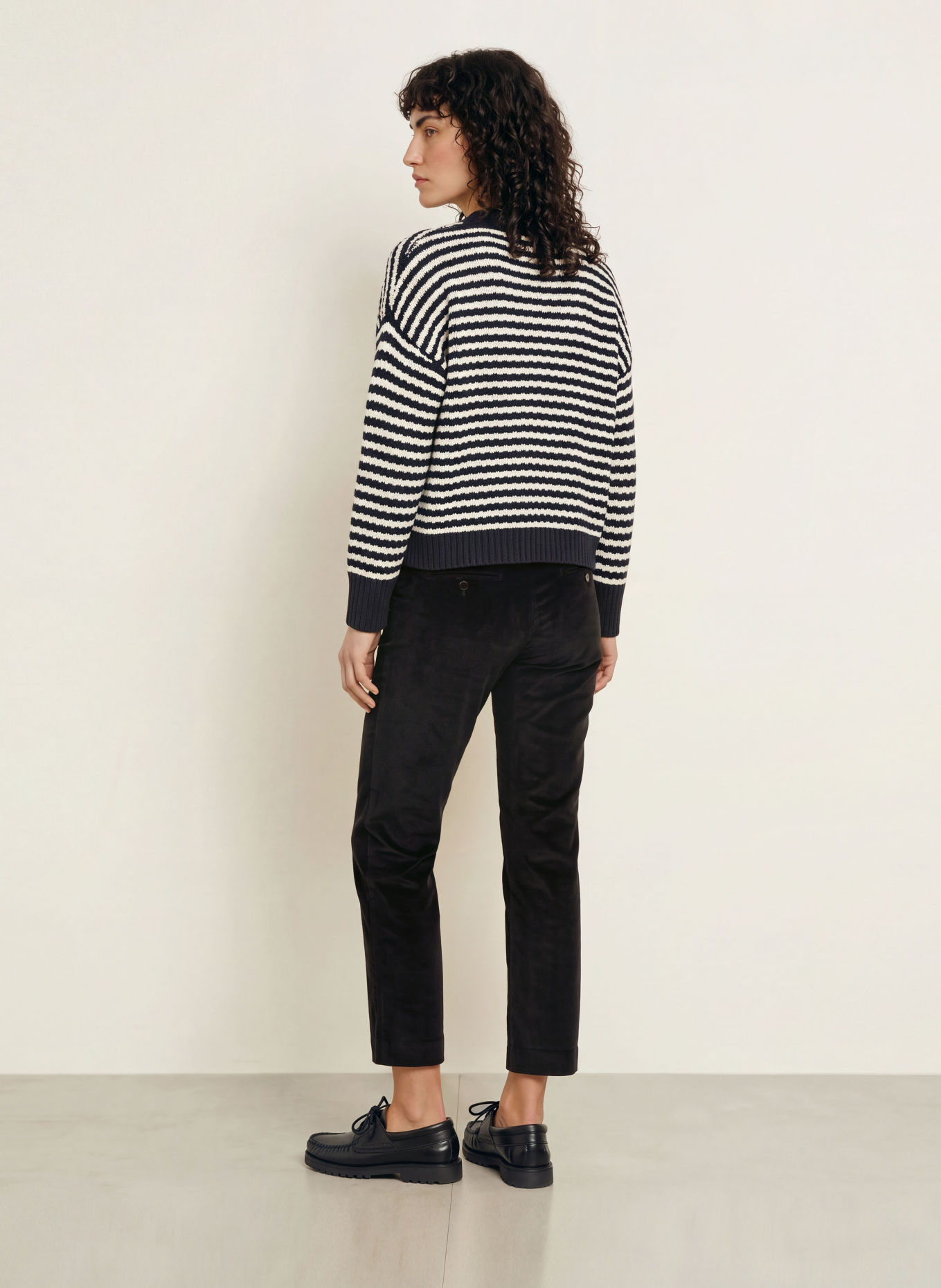 WEEKEND Max Mara 7/8 broek MARRUCA van corduroy: ZWART