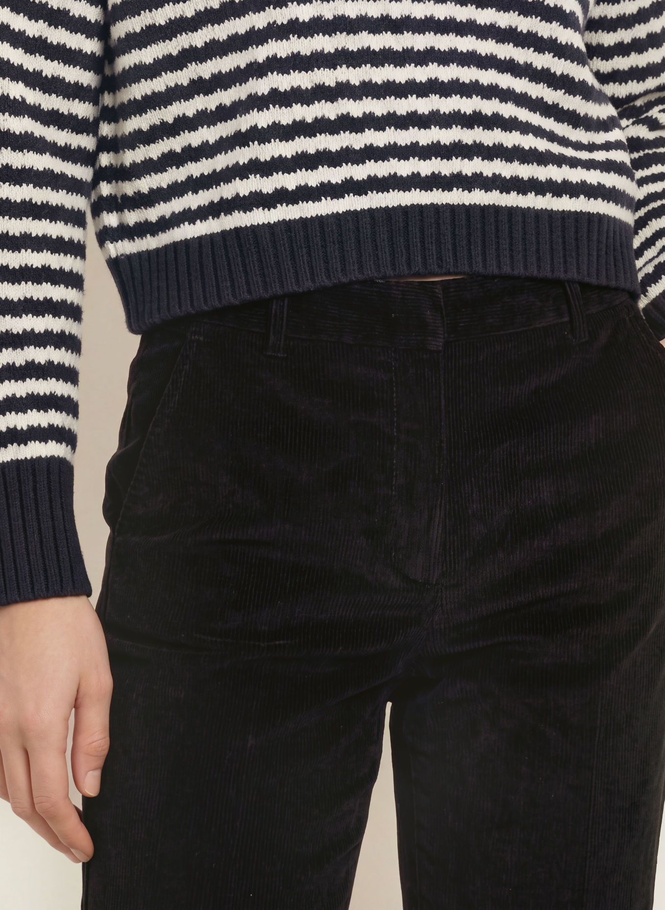 WEEKEND Max Mara 7/8 broek MARRUCA van corduroy: ZWART
