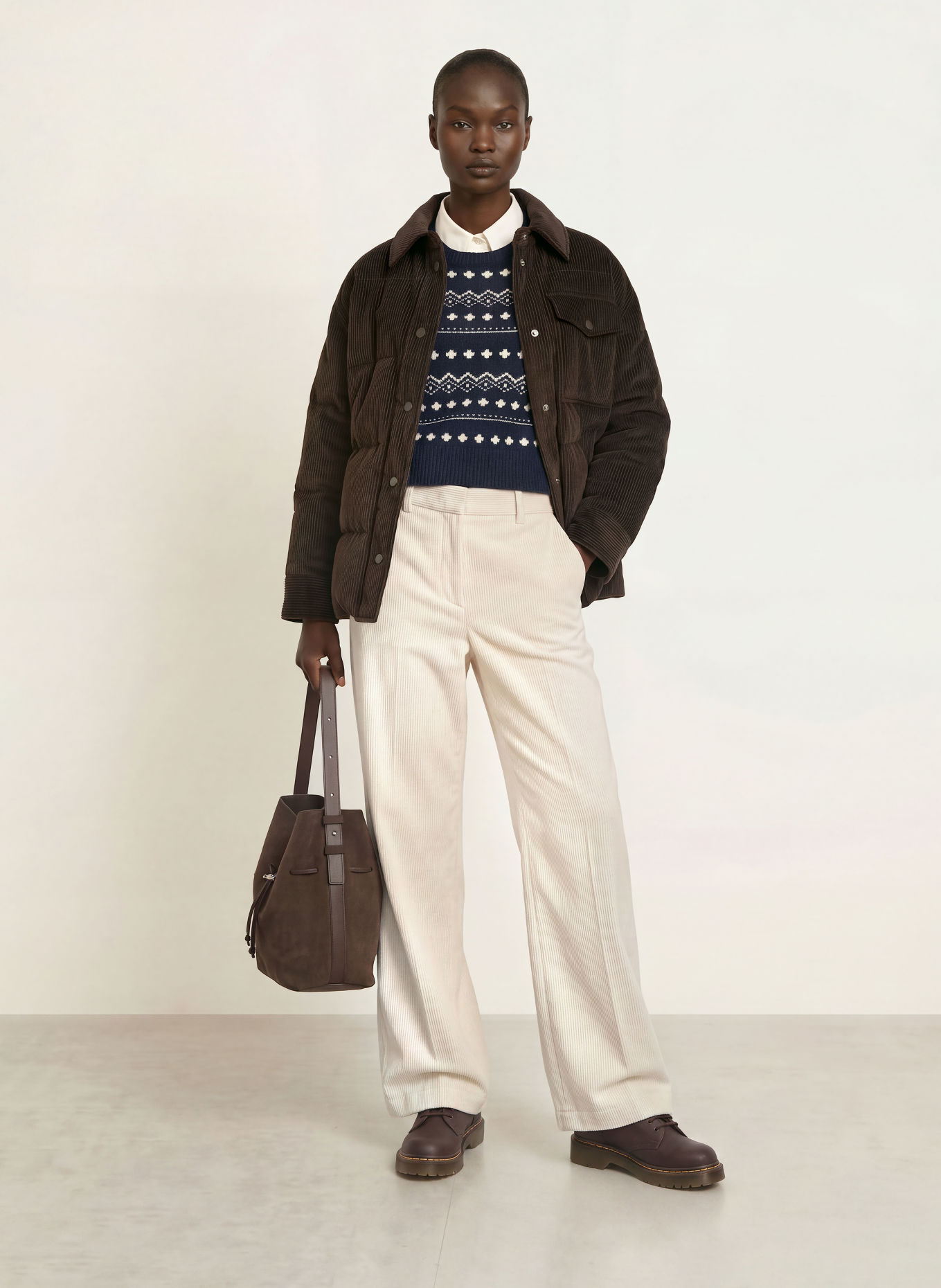 WEEKEND Max Mara Marlene-broek TANIA van corduroy: ECRU