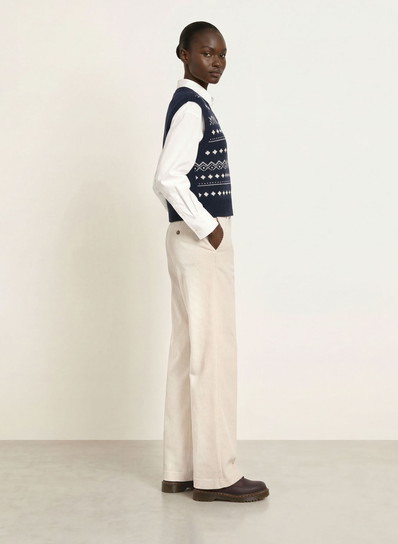 WEEKEND Max Mara Marlene-broek TANIA van corduroy: ECRU