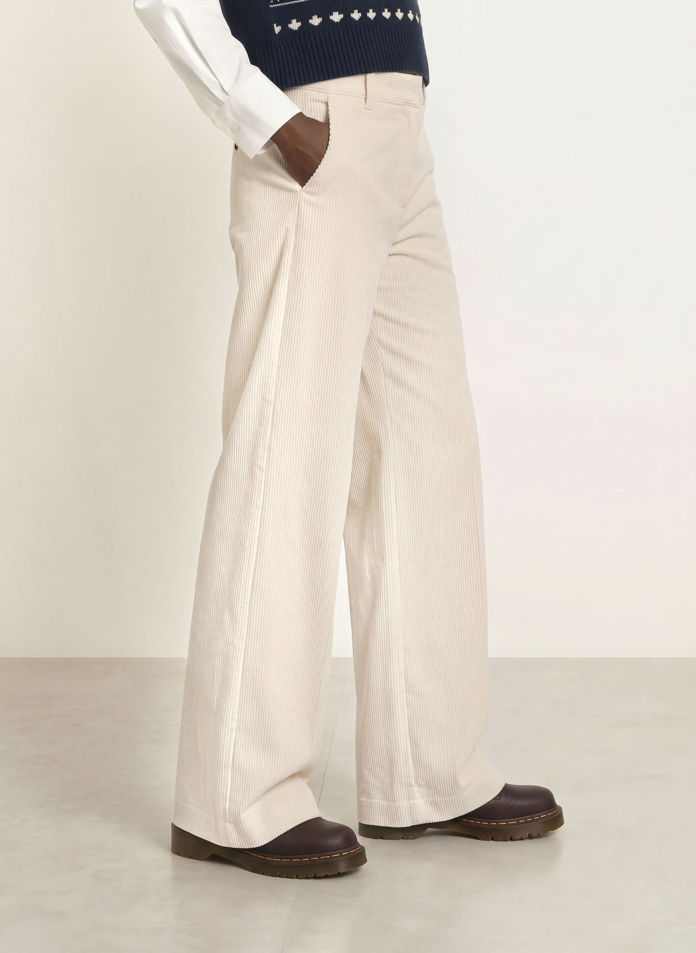 WEEKEND Max Mara Marlene-broek TANIA van corduroy: ECRU