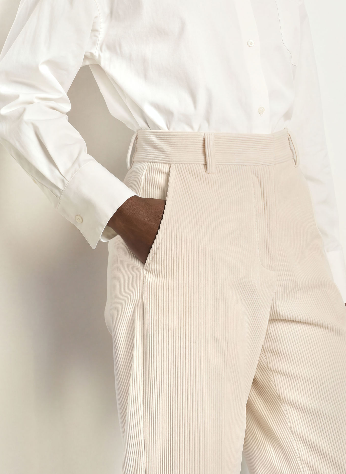 WEEKEND Max Mara Marlene-broek TANIA van corduroy: ECRU