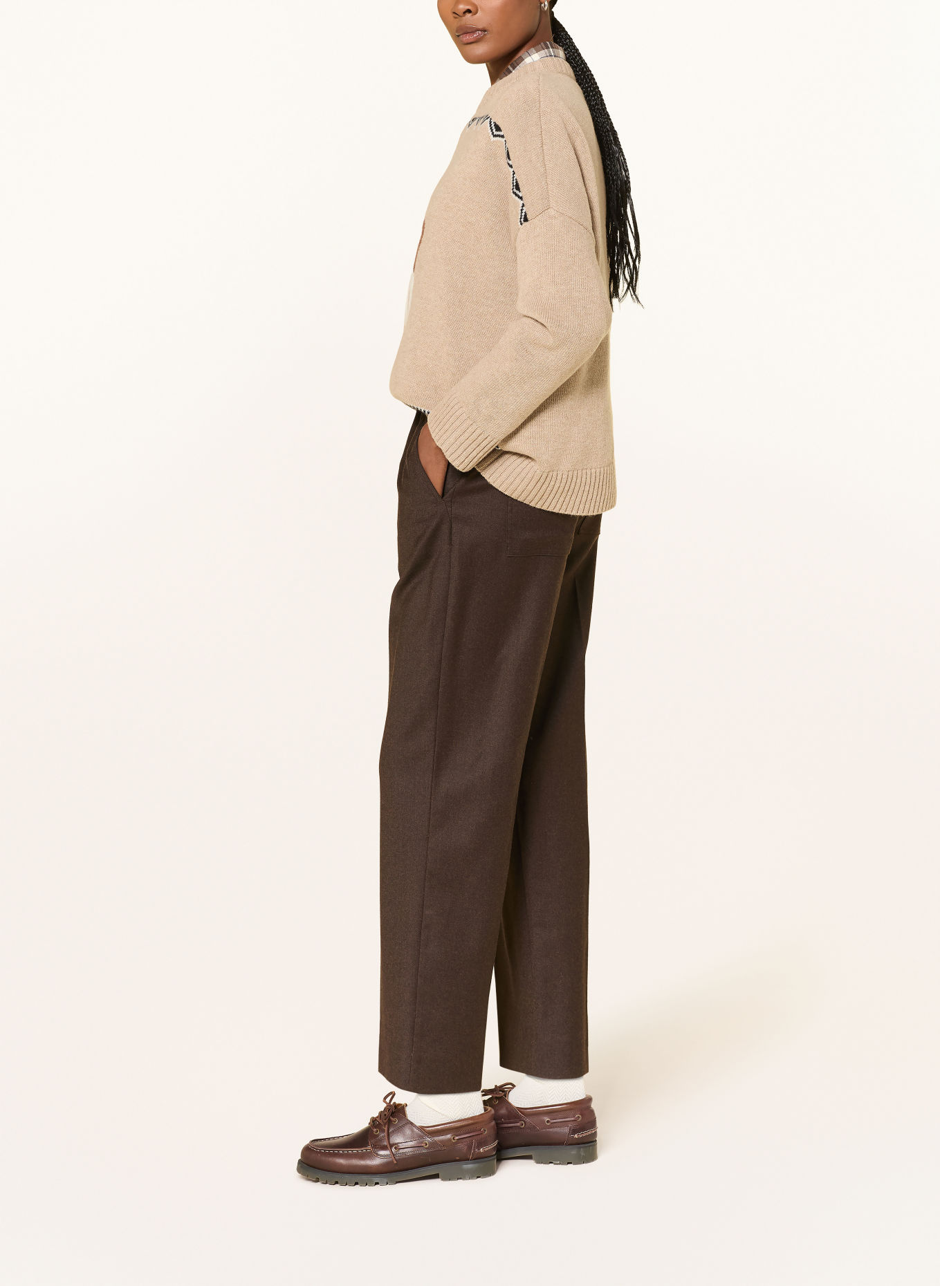WEEKEND Max Mara Flanellen broek HATELEY: MARRON FONCÉ
