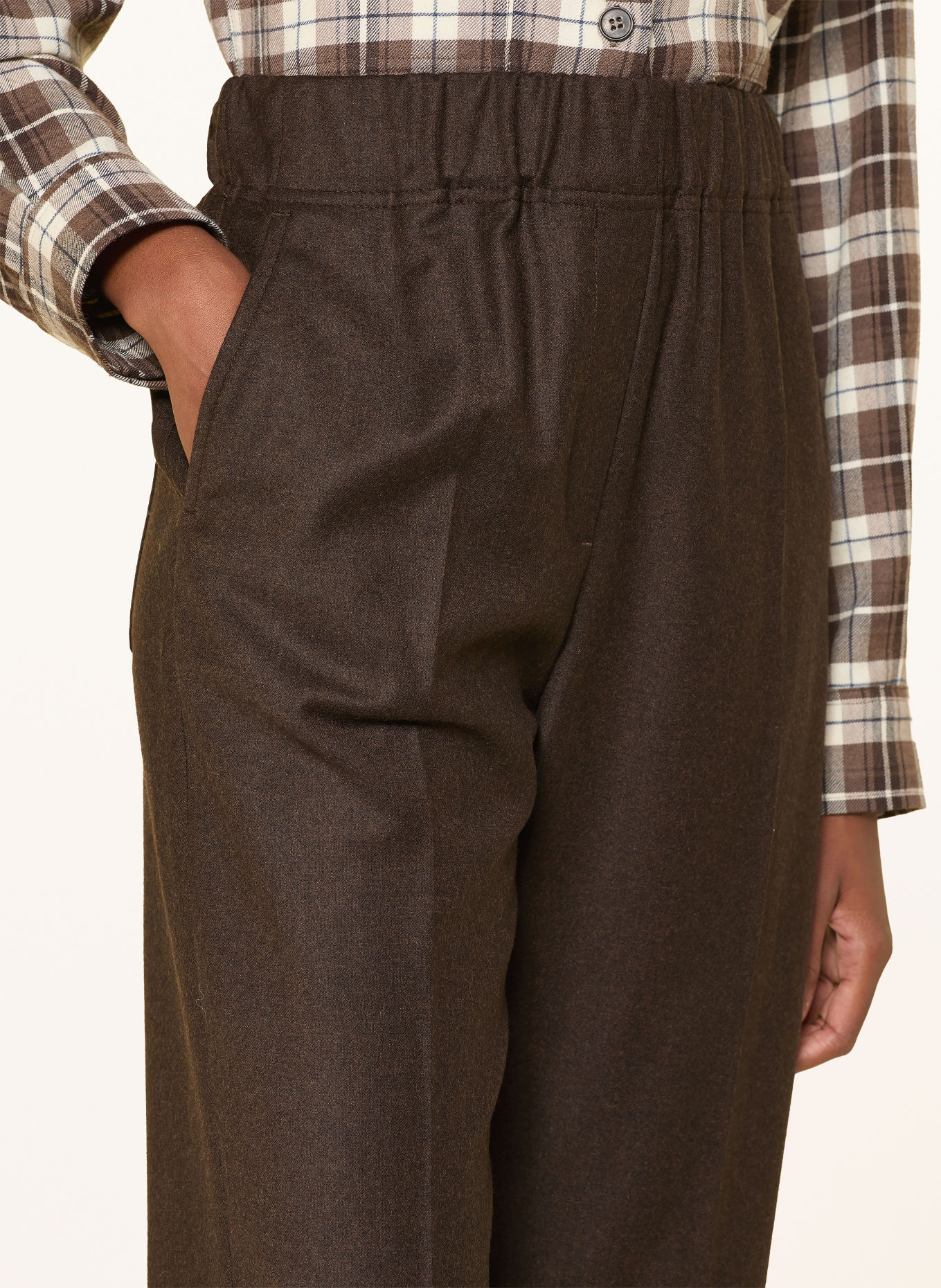 WEEKEND Max Mara Flanellen broek HATELEY: MARRON FONCÉ