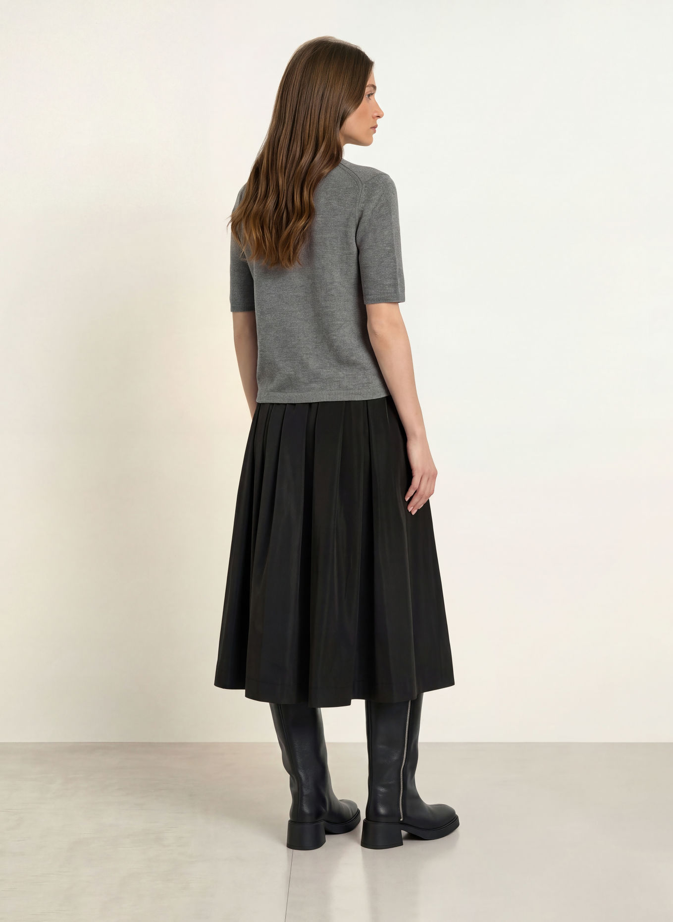 WEEKEND Max Mara Gebreid shirt ANANAS van kasjmier: DONKERGRIJS