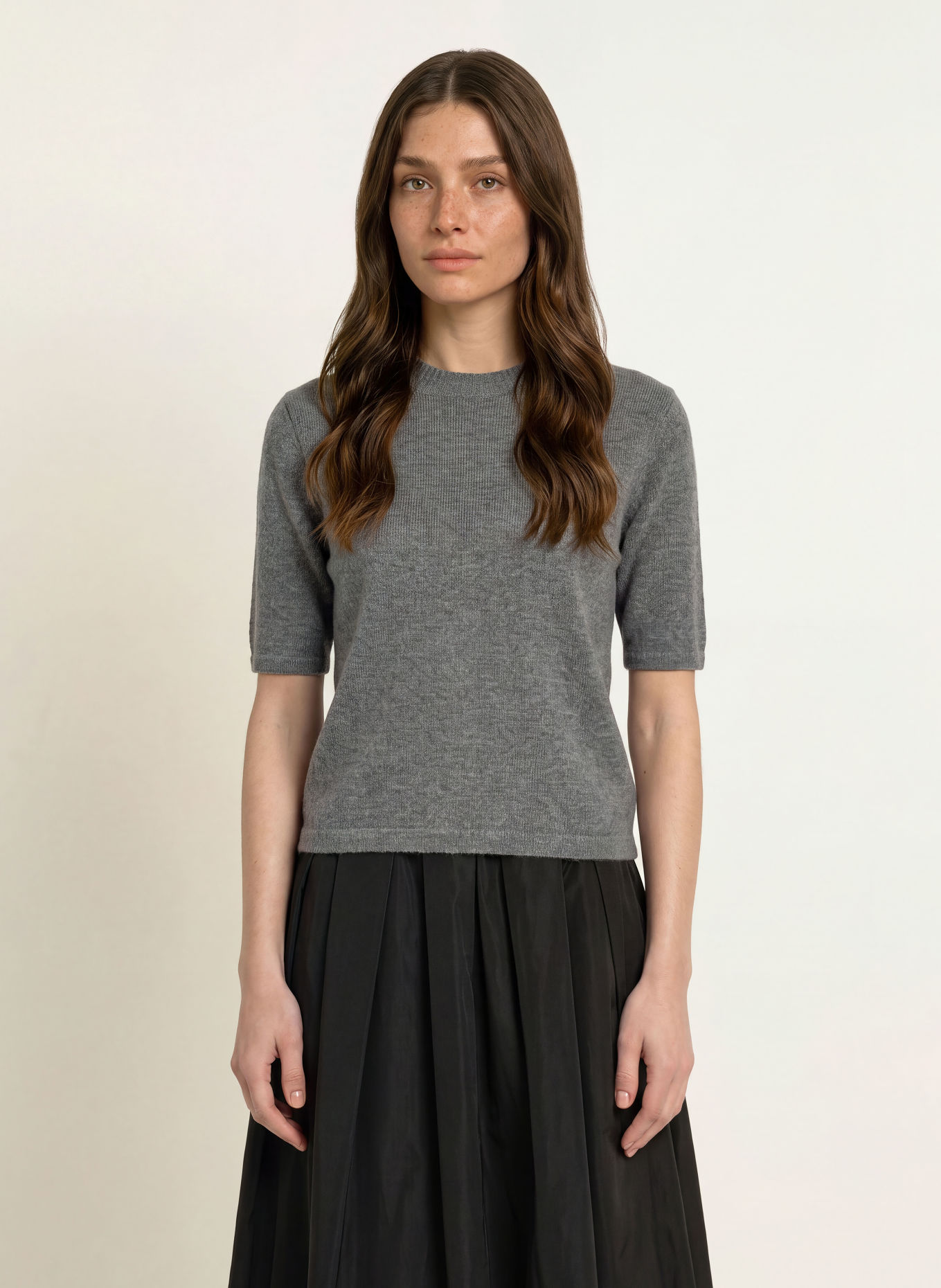 WEEKEND Max Mara Gebreid shirt ANANAS van kasjmier: DONKERGRIJS