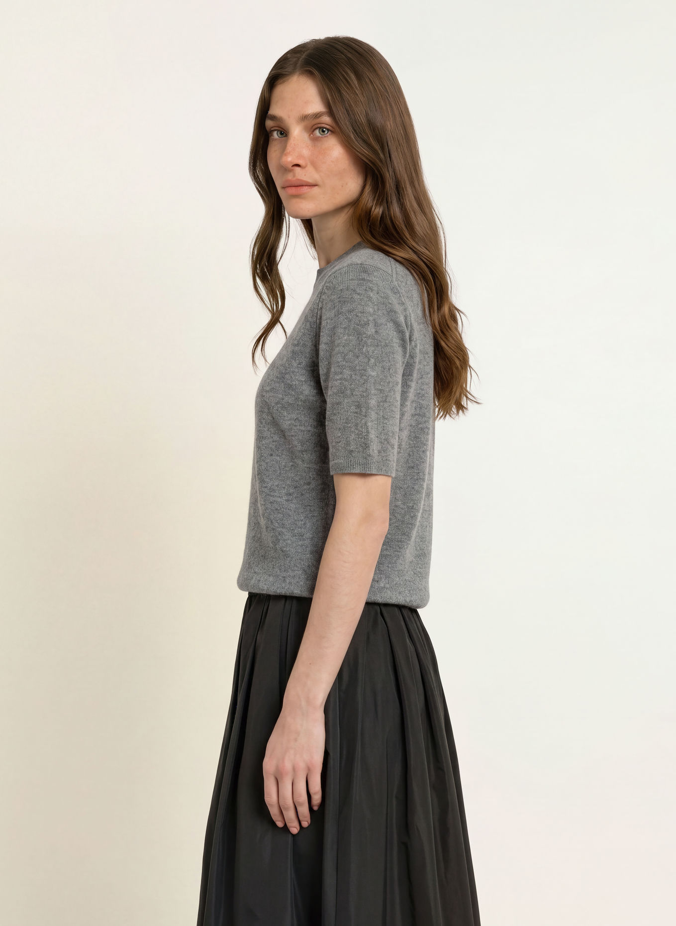 WEEKEND Max Mara Gebreid shirt ANANAS van kasjmier: DONKERGRIJS