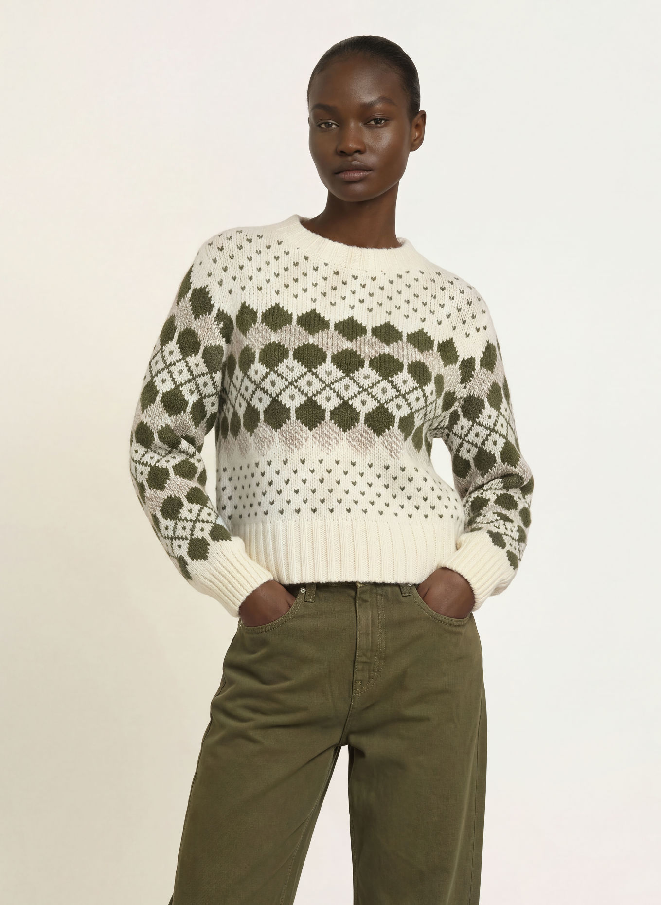 WEEKEND Max Mara Trui RANCH: CRÈME / KAKI