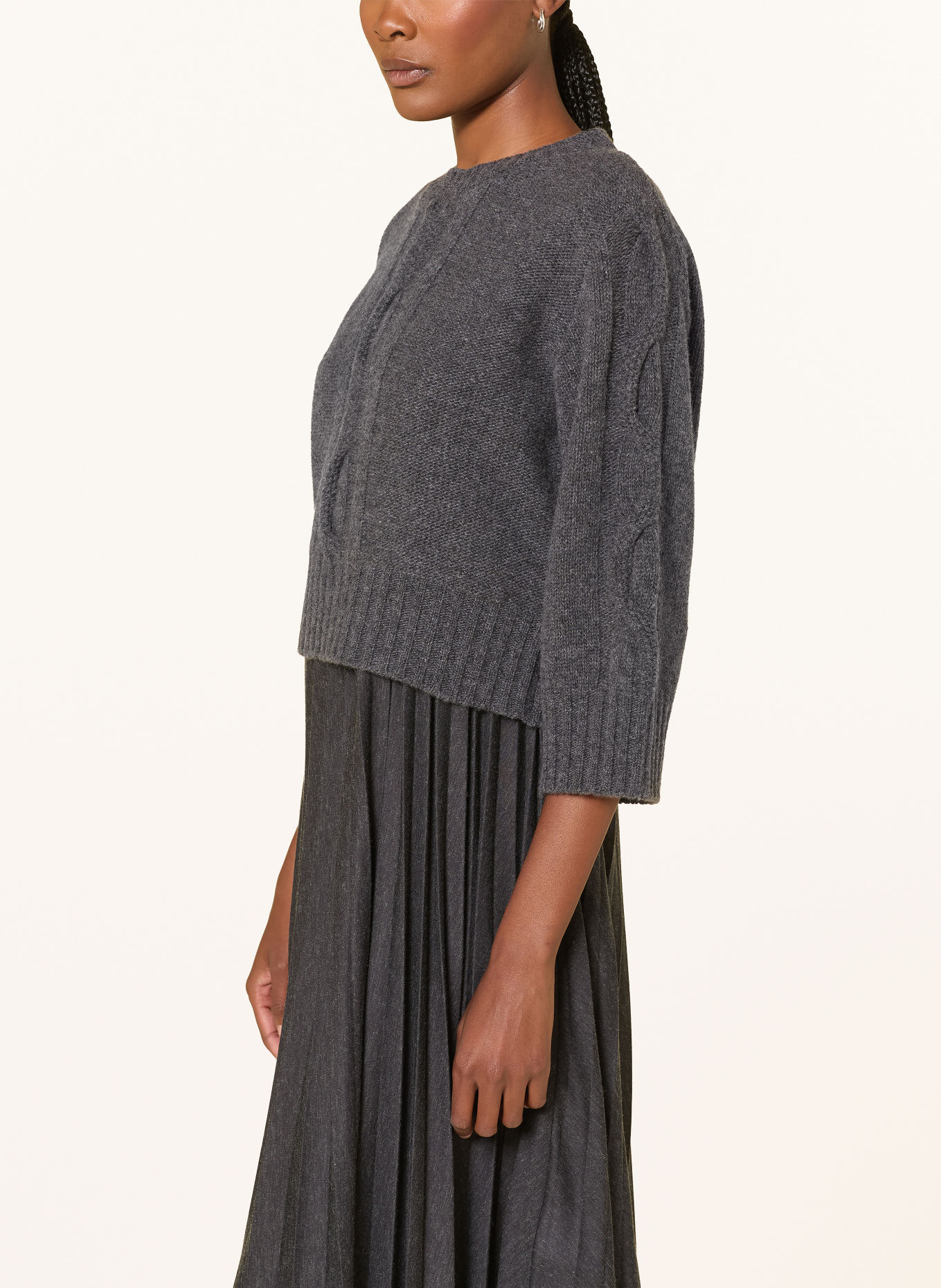 WEEKEND Max Mara Set CALCO: jurk en Trui met 3/4-mouwen: DONKERGRIJS
