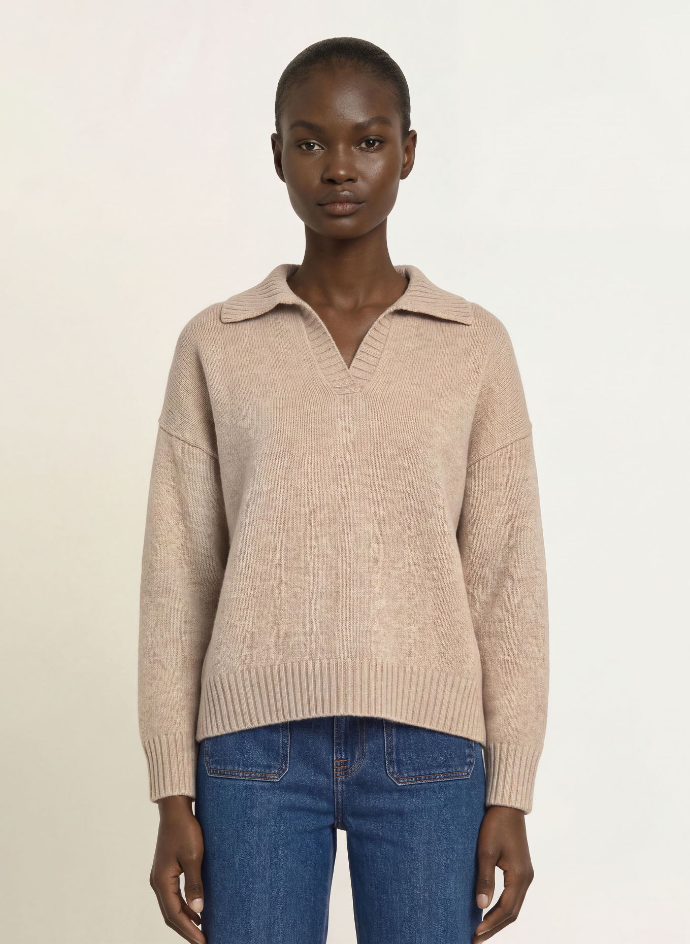 WEEKEND Max Mara Knit polo shirt AGRE: BEIGE