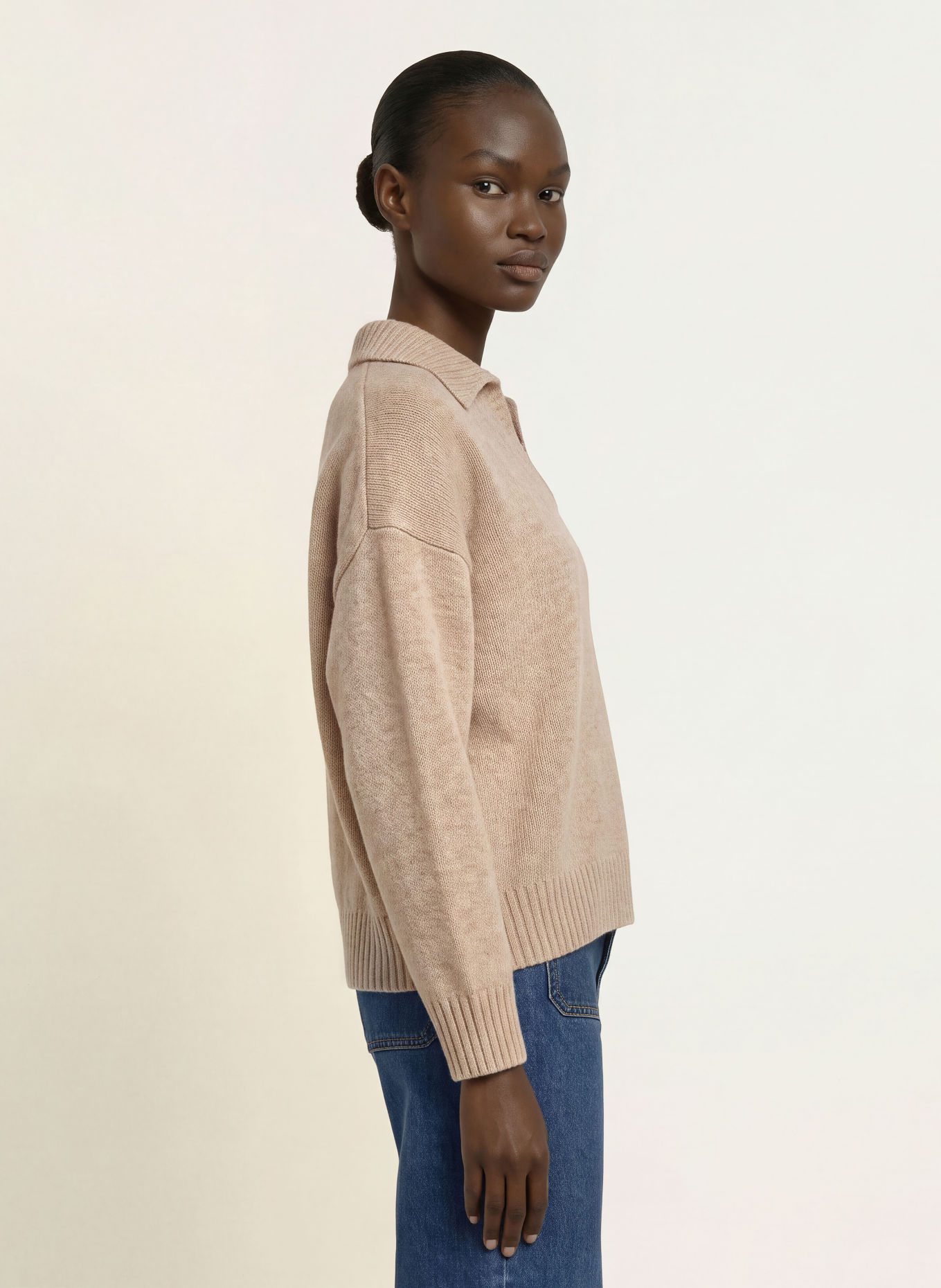 WEEKEND Max Mara Knit polo shirt AGRE: BEIGE