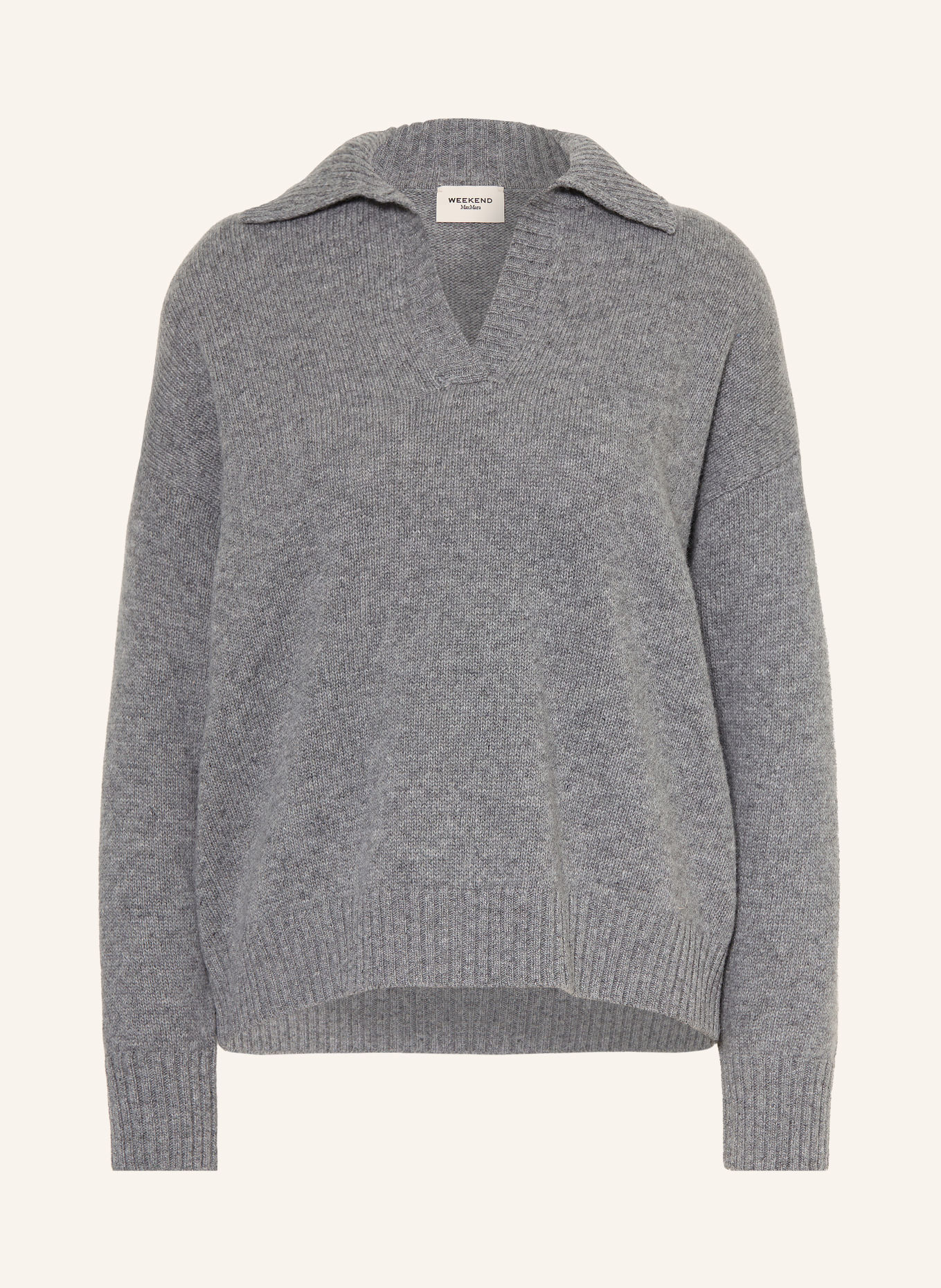 WEEKEND Max Mara Pletená polokošile AGRE: ŠEDÁ