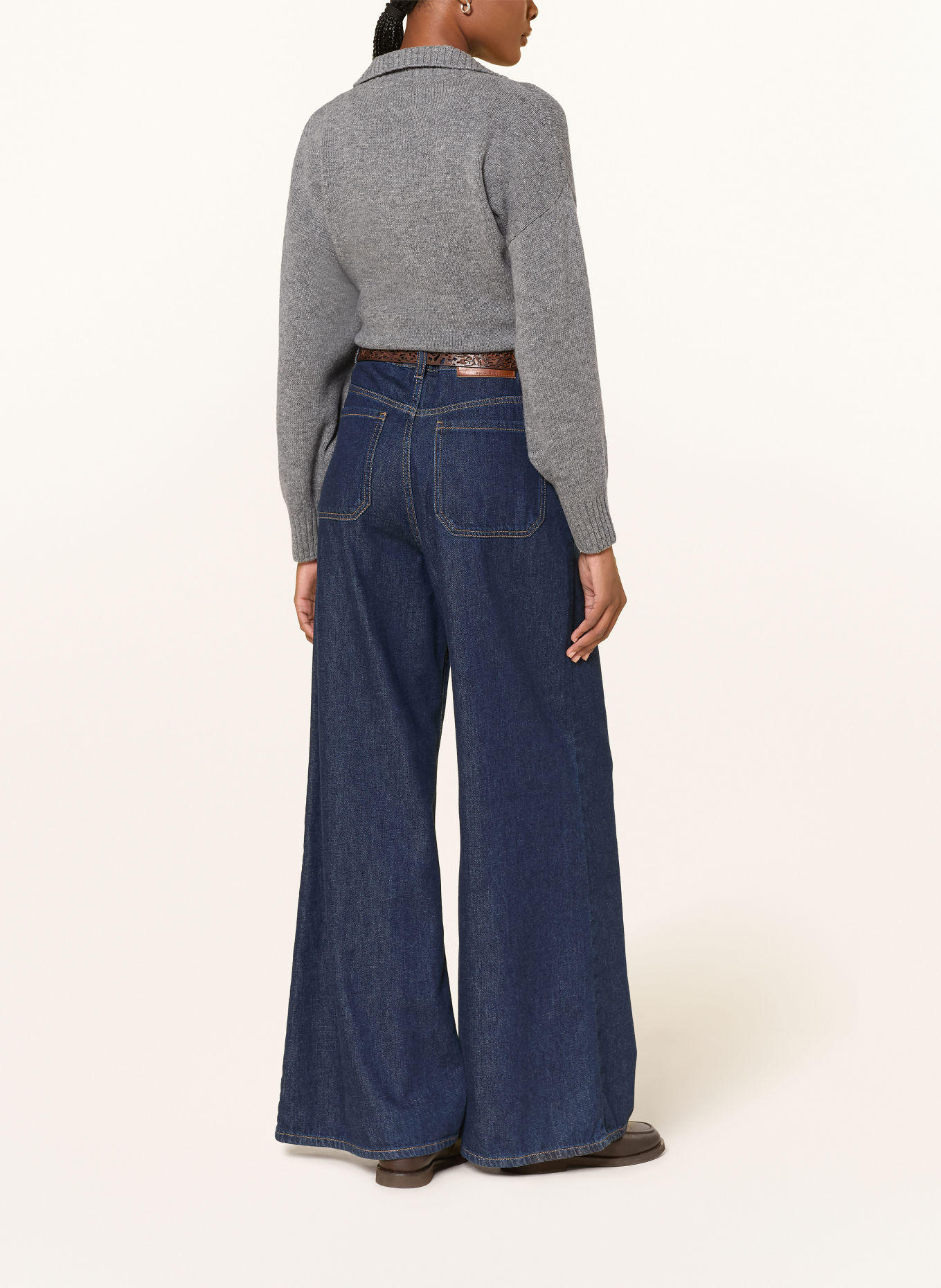 WEEKEND Max Mara Pletená polokošile AGRE: ŠEDÁ