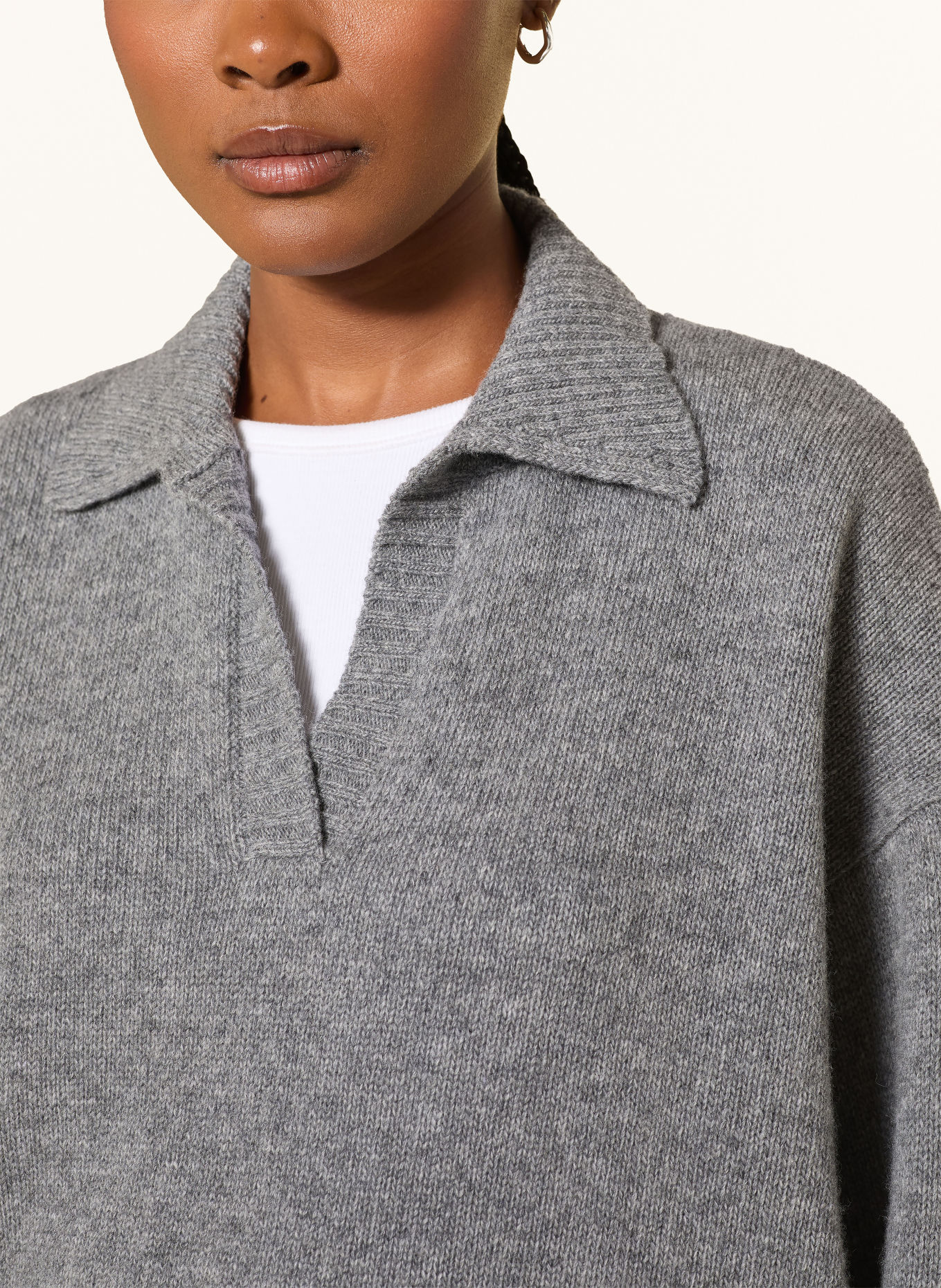 WEEKEND Max Mara Pletená polokošile AGRE: ŠEDÁ