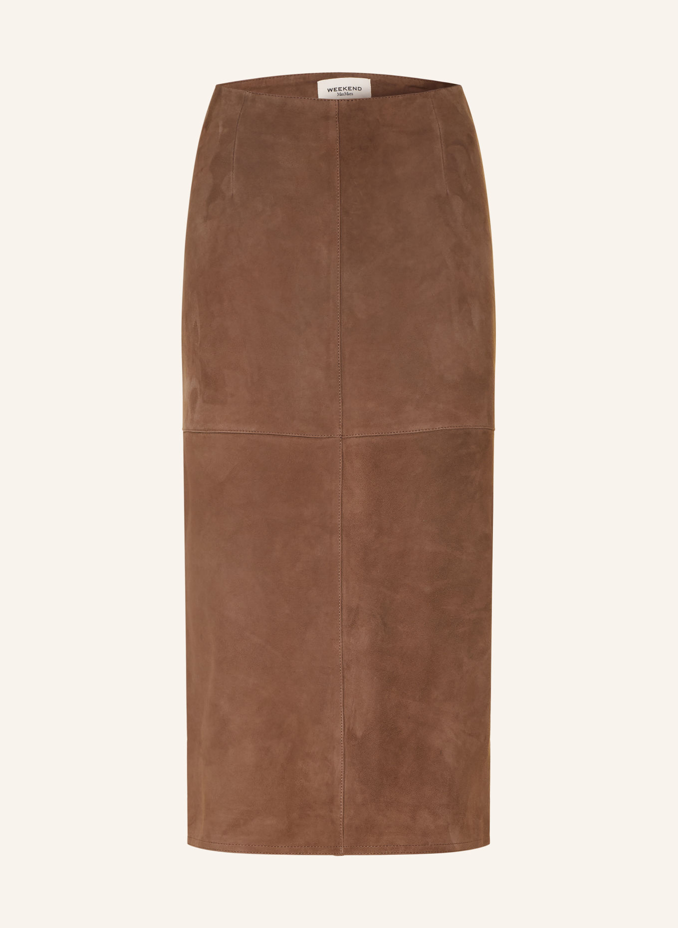 WEEKEND Max Mara Jupe en cuir PALMI: MARRON FONCÉ