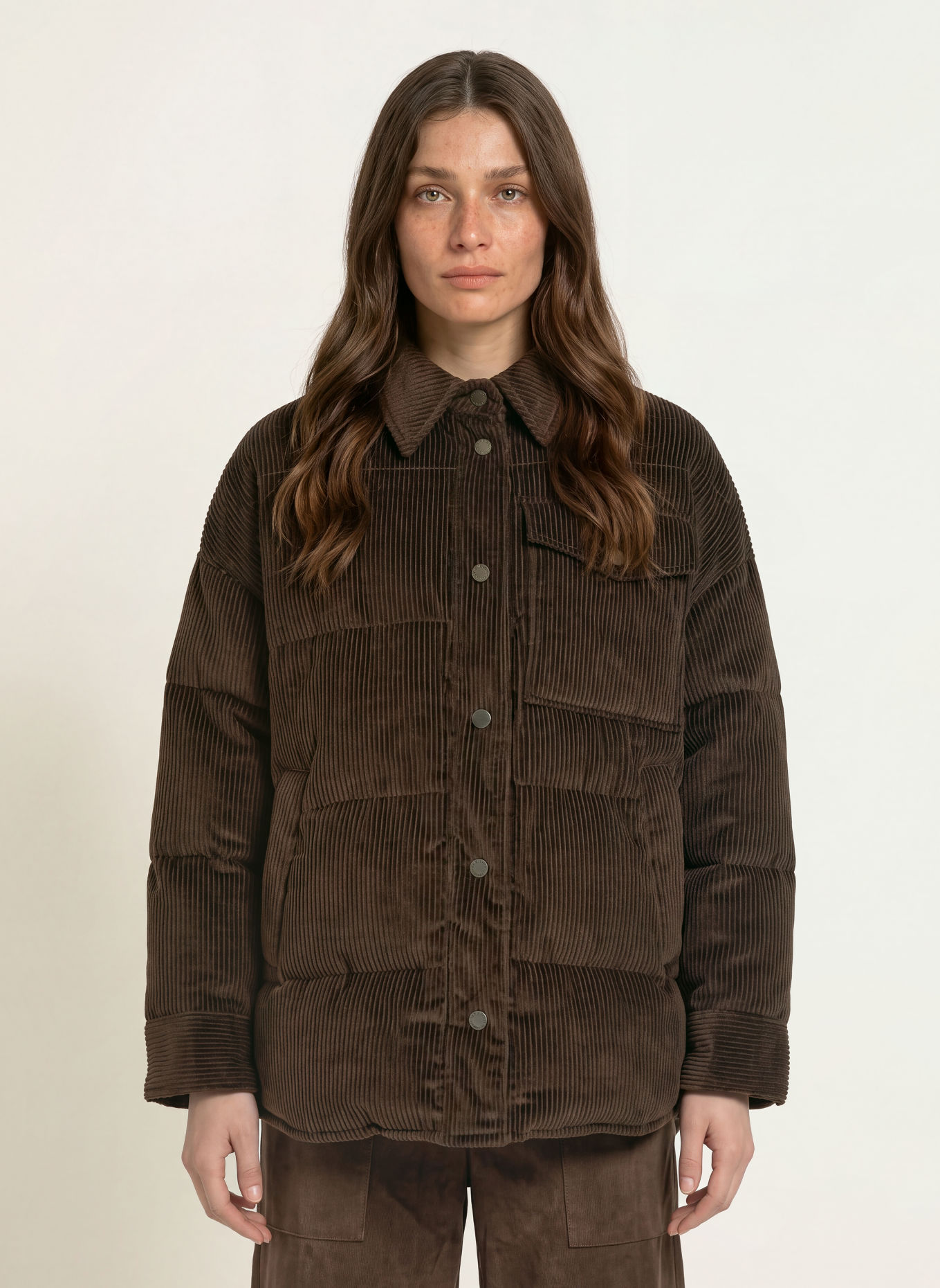 WEEKEND Max Mara Vadderad jacka GIORNO i manchester: MÖRKBRUN