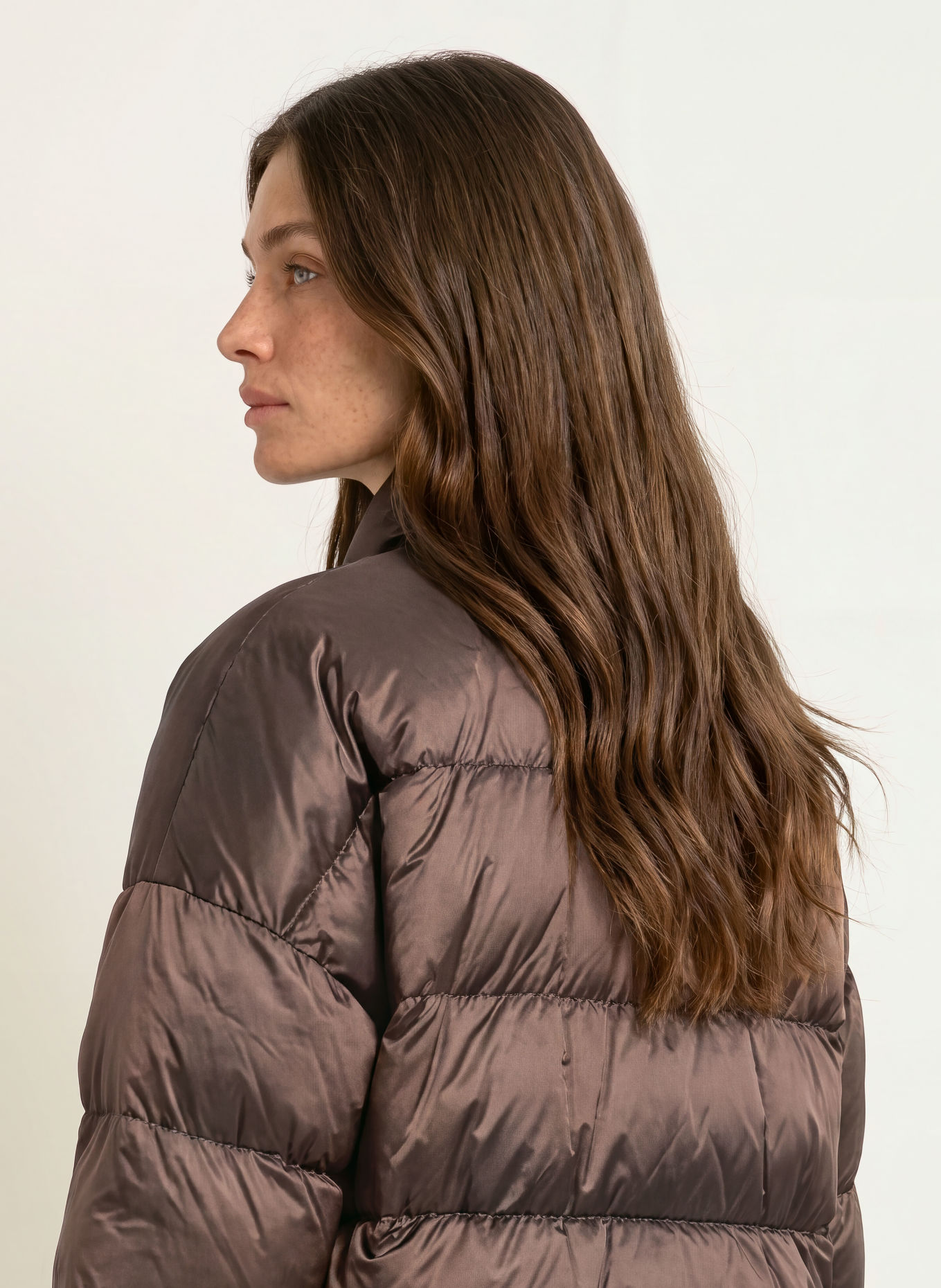 Max Mara The Cube Daunenjacke MERINGA mit 3/4-Arm: DUNKELBRAUN