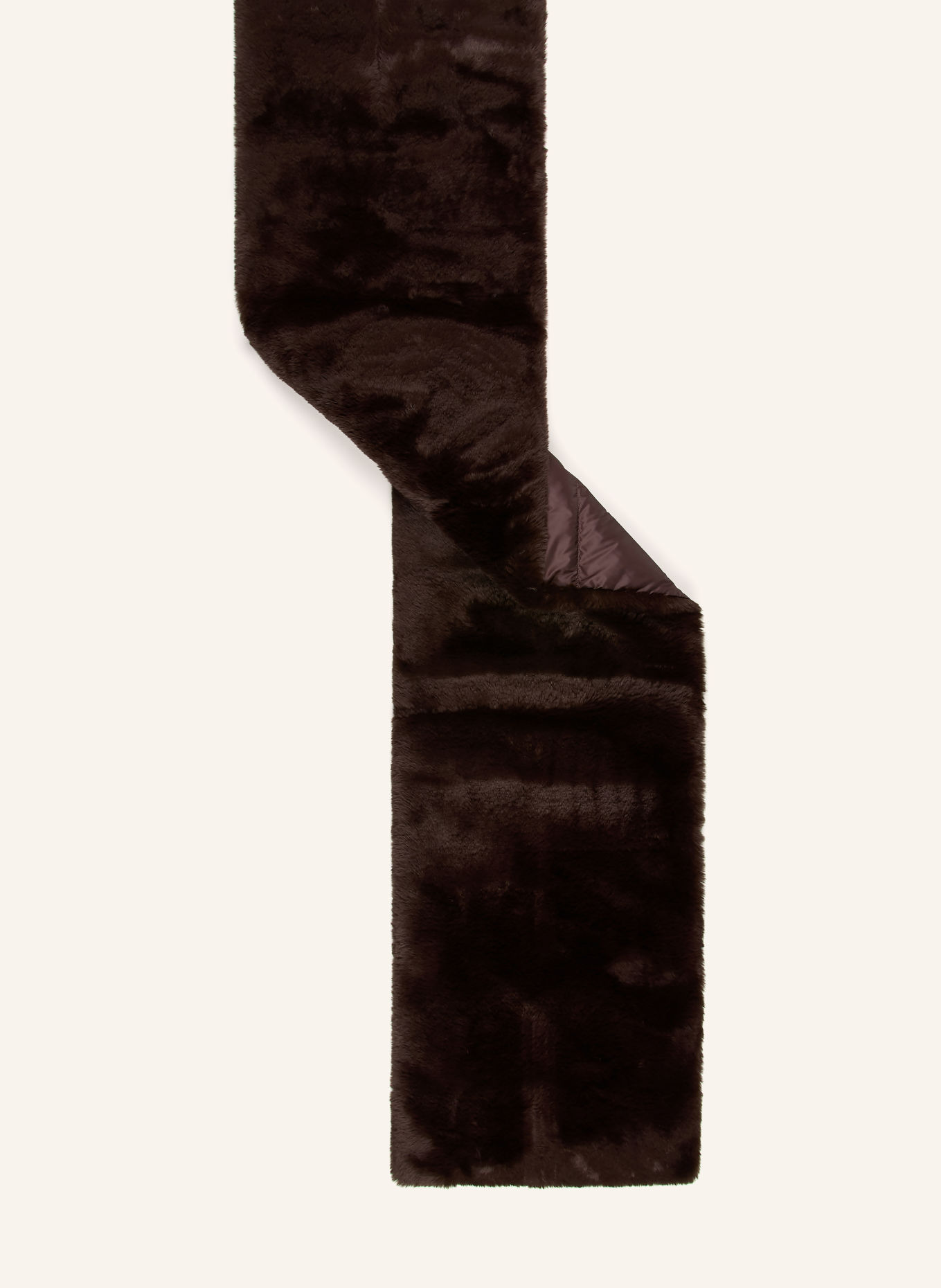 Max Mara The Cube PIACERE-sjaal van kunstbont: MARRON FONCÉ