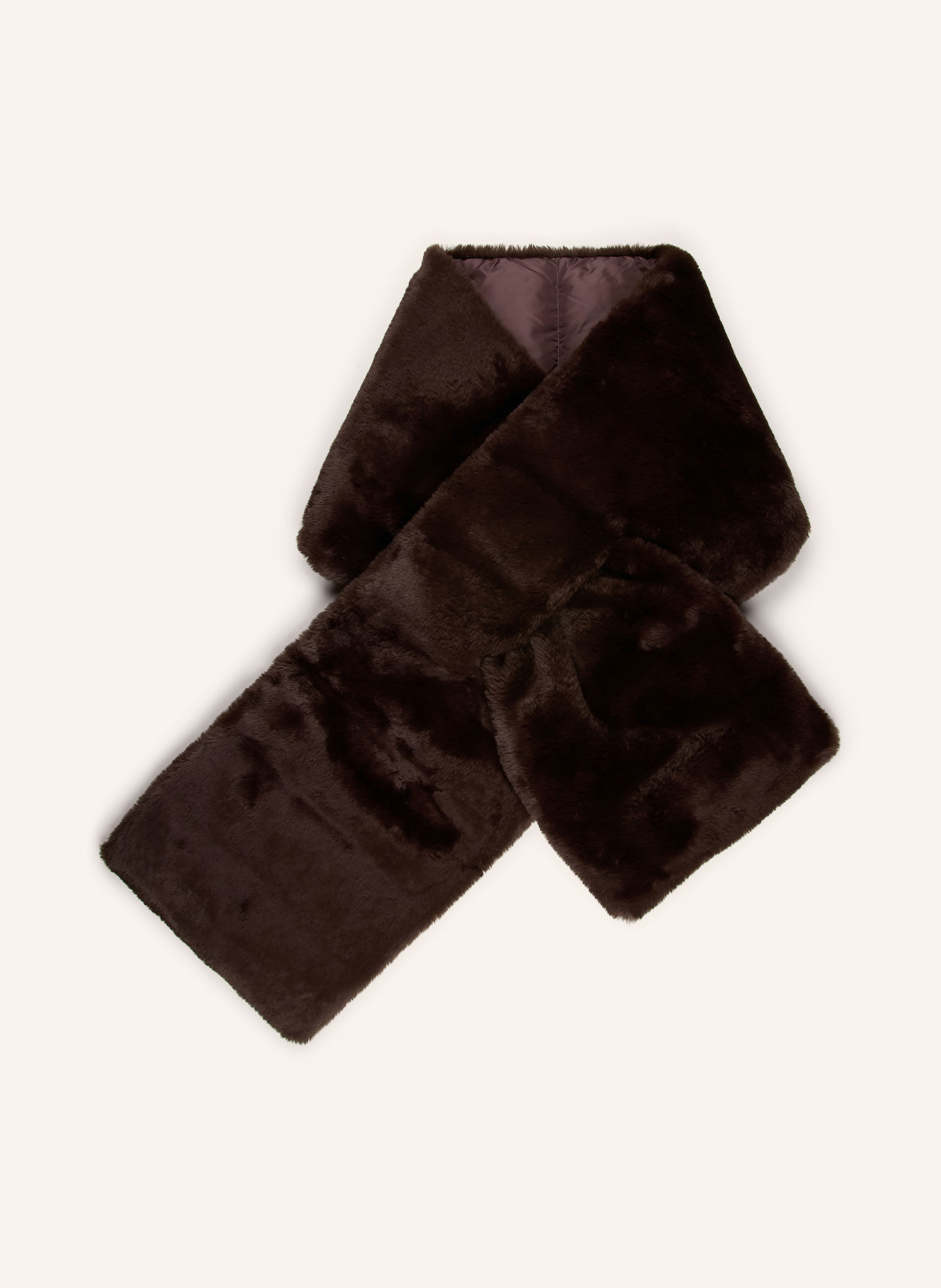 Max Mara The Cube PIACERE-sjaal van kunstbont: MARRON FONCÉ