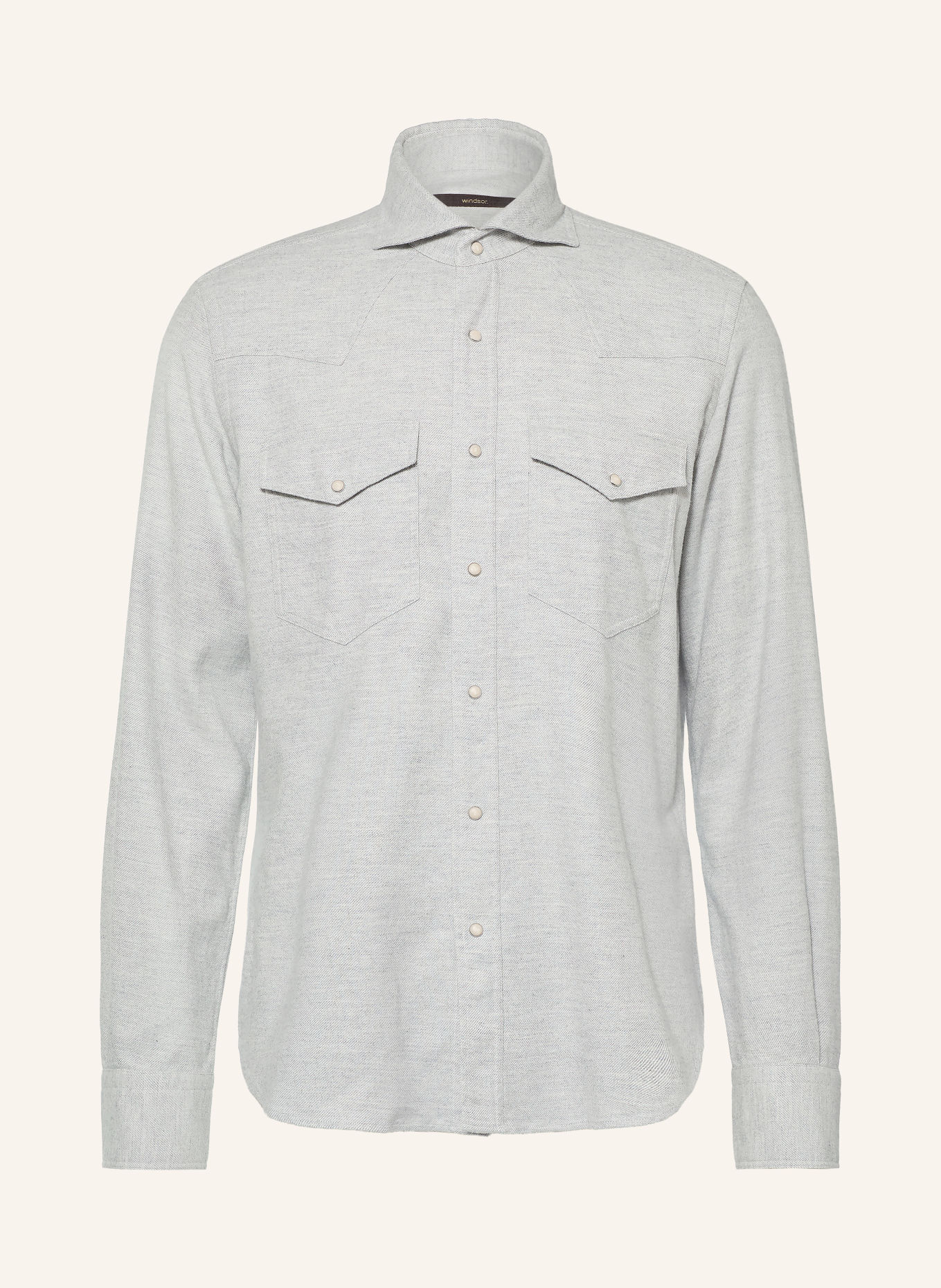 windsor. Overshirt LENNIO aus Flanell: HELLGRAU