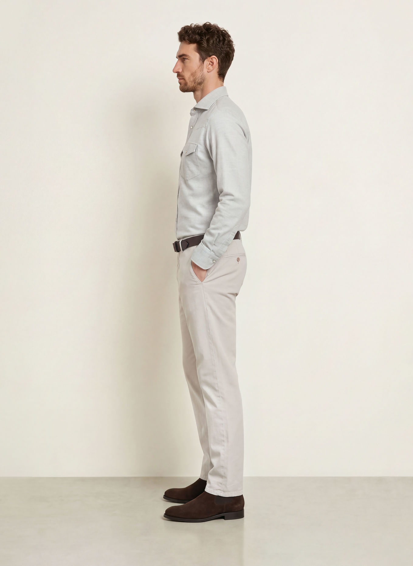 windsor. Overshirt LENNIO aus Flanell: HELLGRAU