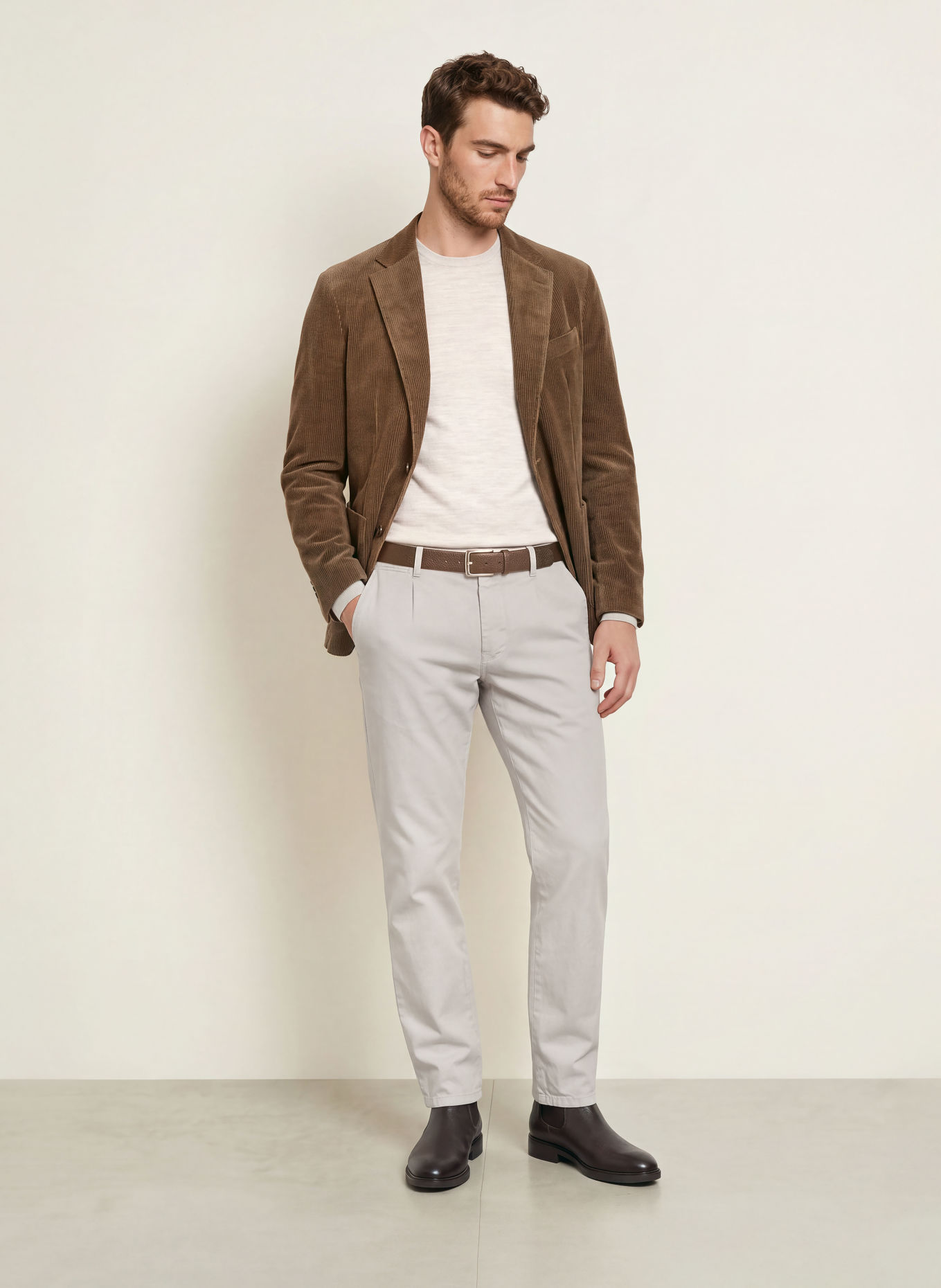 windsor. Chino CINO Slim Fit: LICHTGRIJS