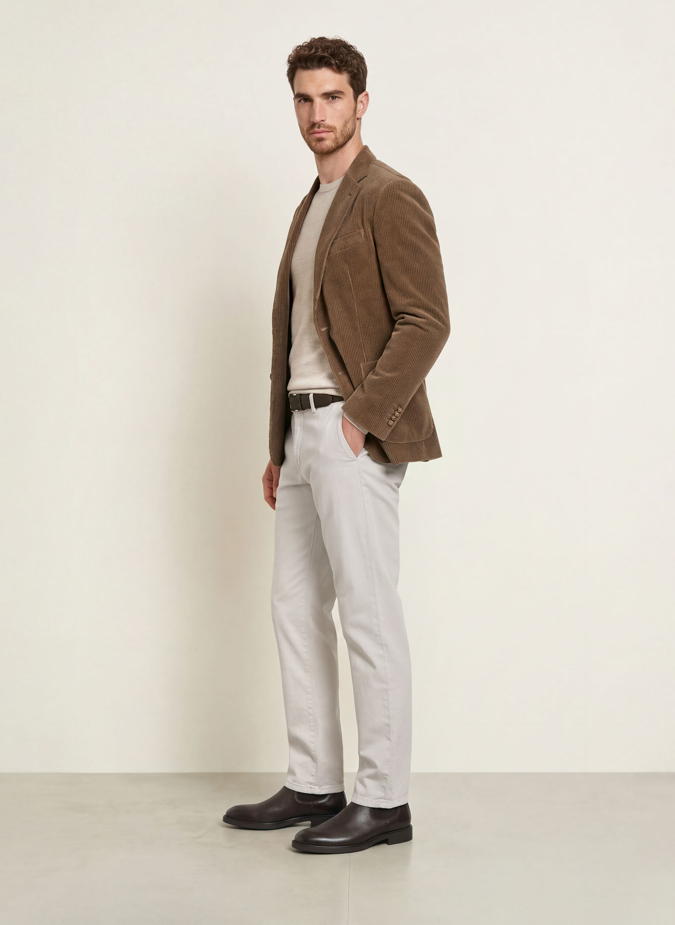 windsor. Chino CINO Slim Fit: LICHTGRIJS