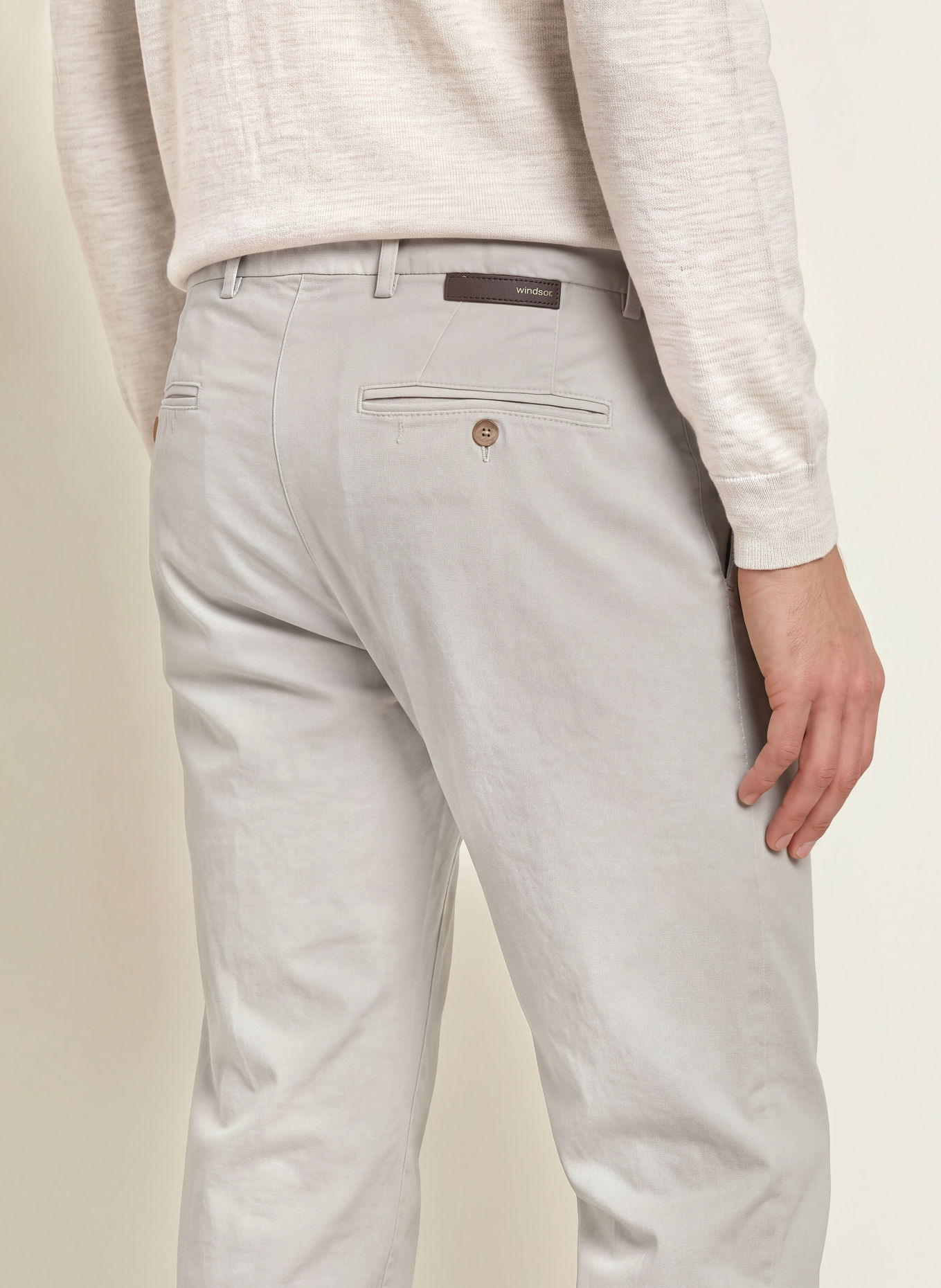 windsor. Chino CINO Slim Fit: LICHTGRIJS
