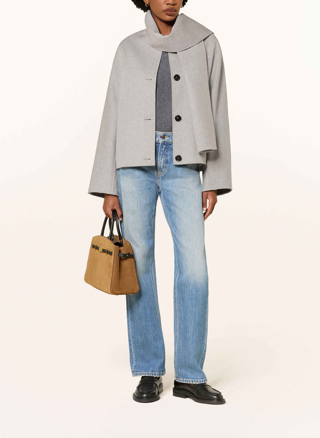 S Max Mara KATE-blazer met sjaal: LICHTGRIJS
