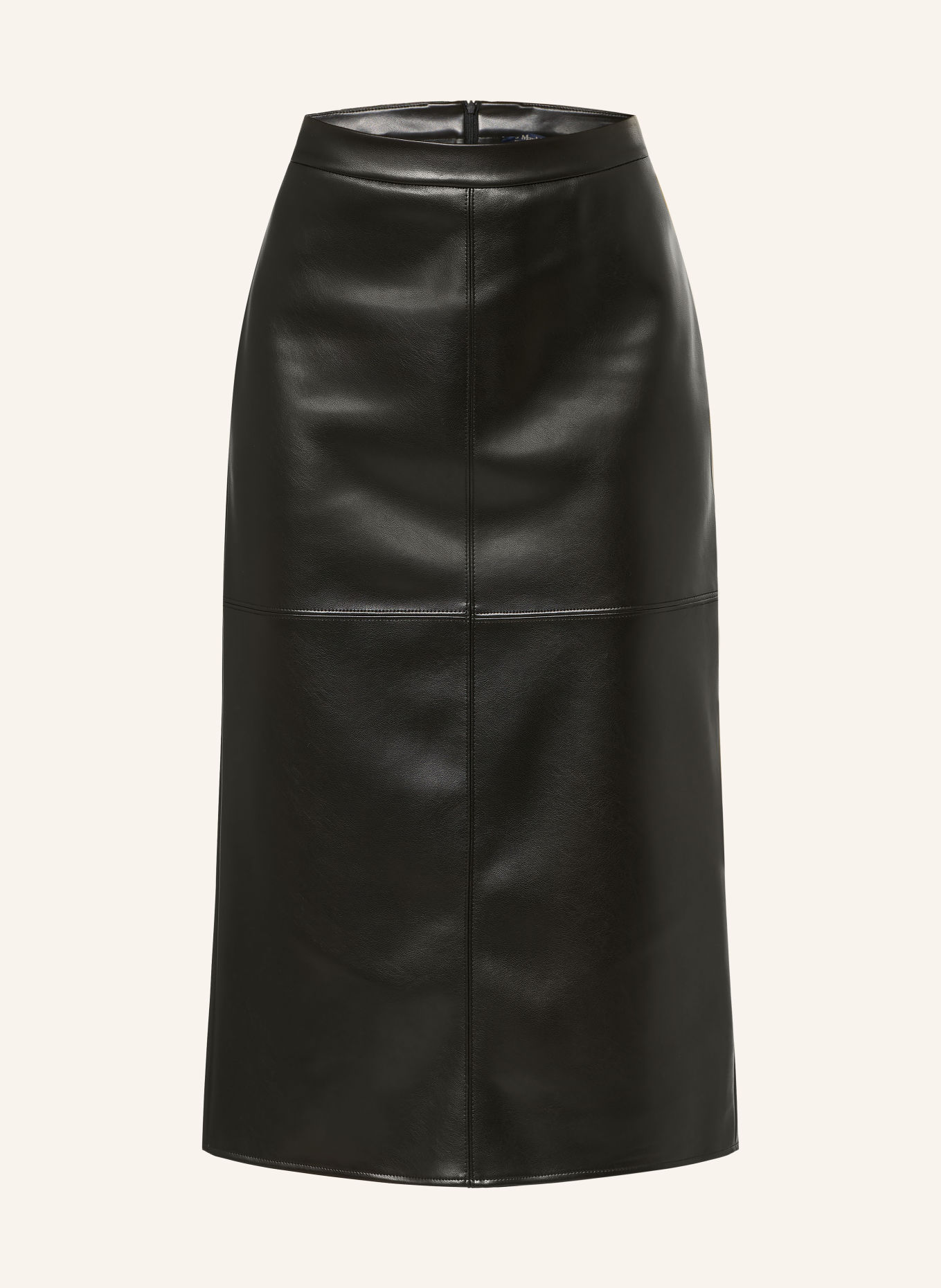S Max Mara Jupe AMACA aspect cuir: NOIR