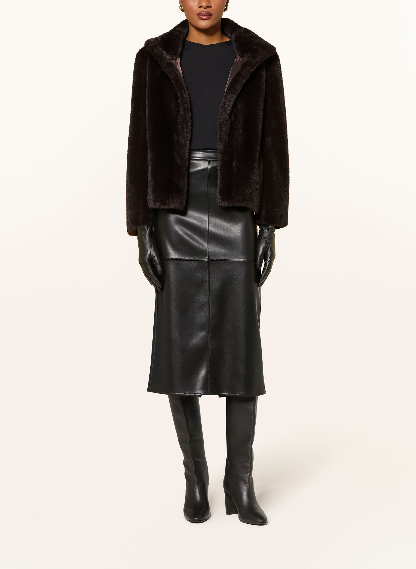 S Max Mara Kunstbontjas CREA: MARRON FONCÉ