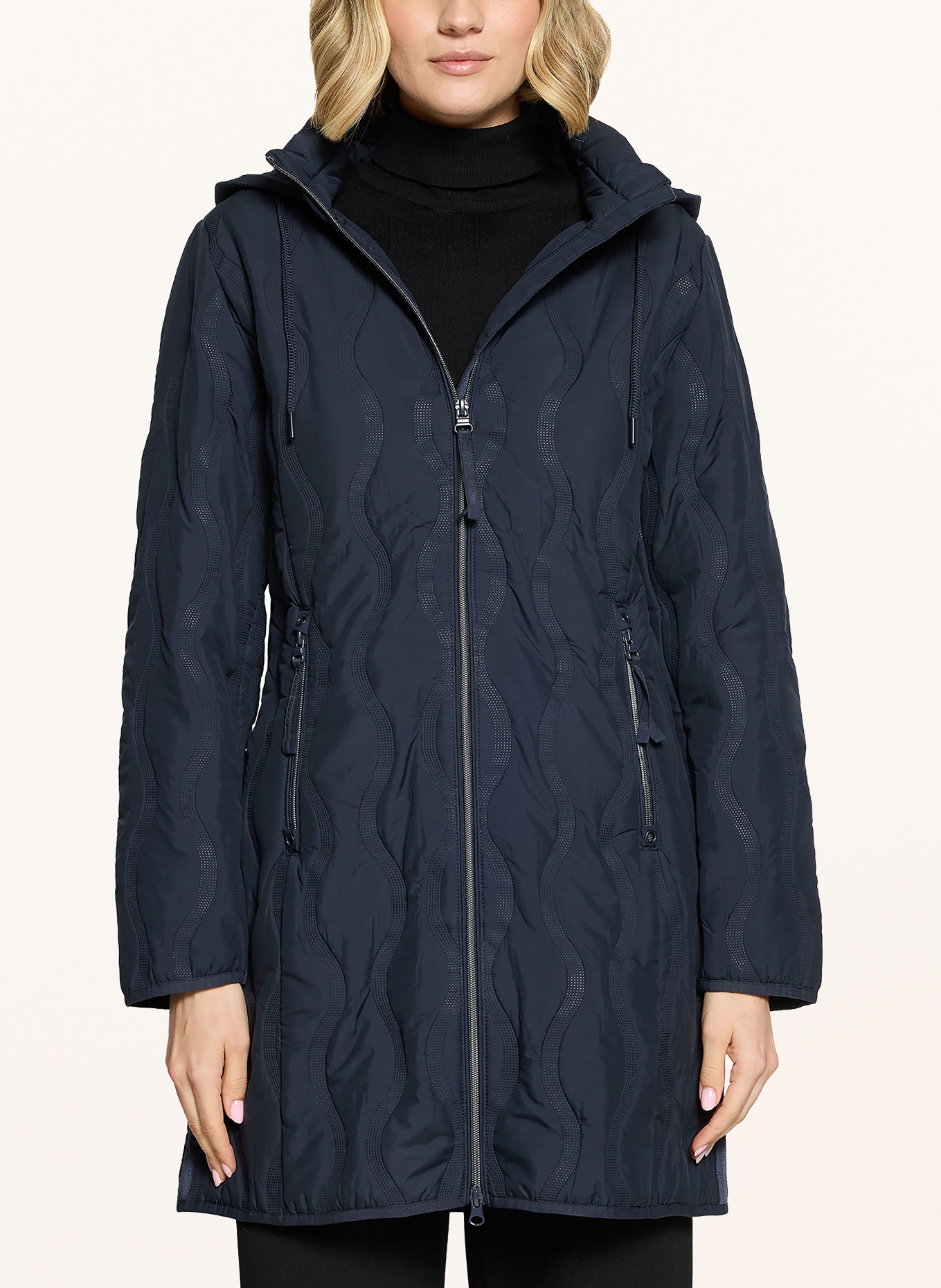 Betty Barclay Quilted coat with a detachable hood: DARK BLUE