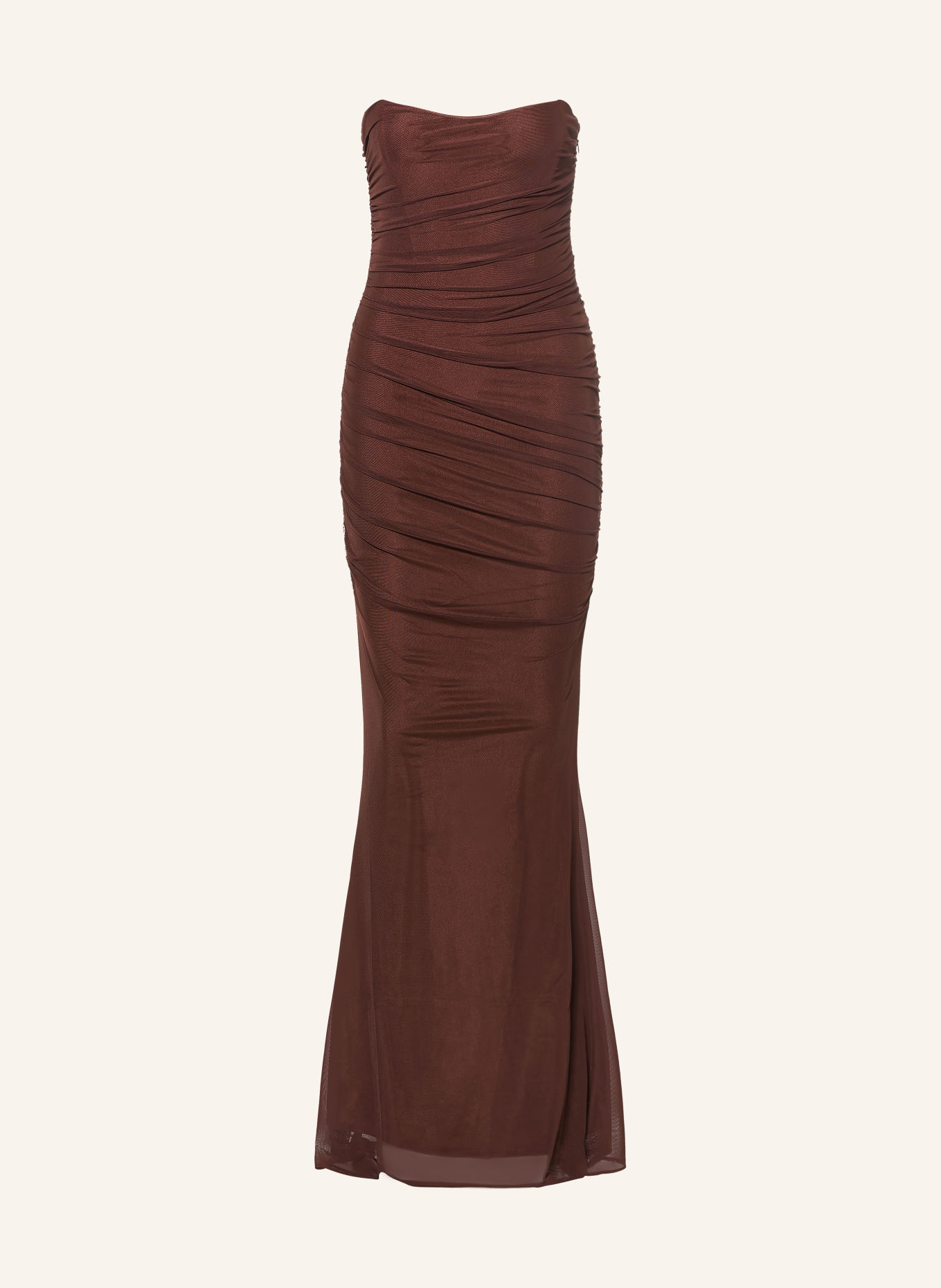 RETROFÊTE Robe de soirée ISADORE en maille: MARRON FONCÉ