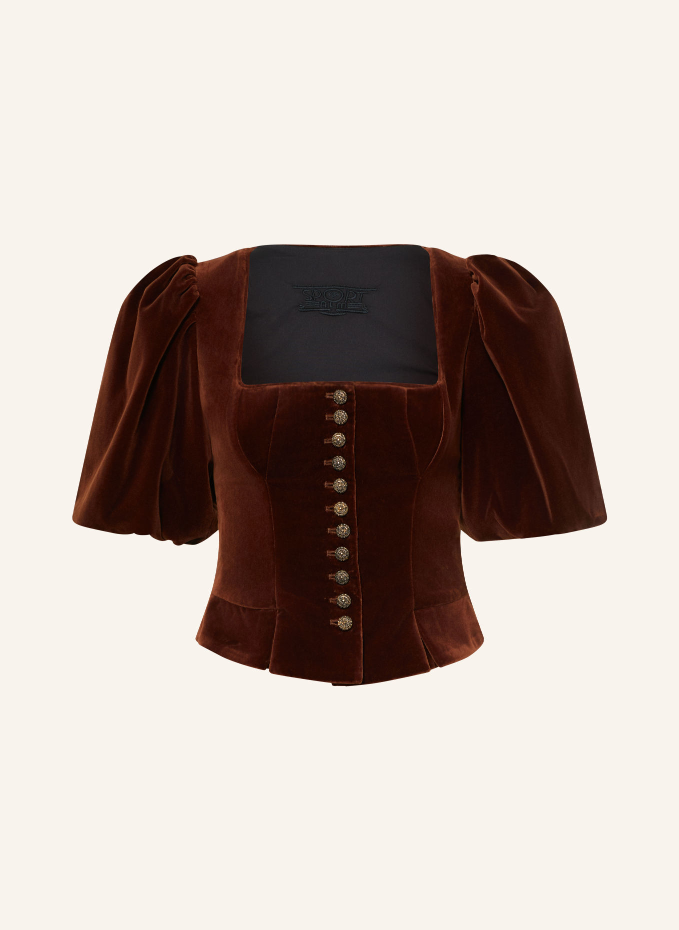 SPORTALM Dirndl-lijfje ELOUISE van fluweel: MARRON FONCÉ