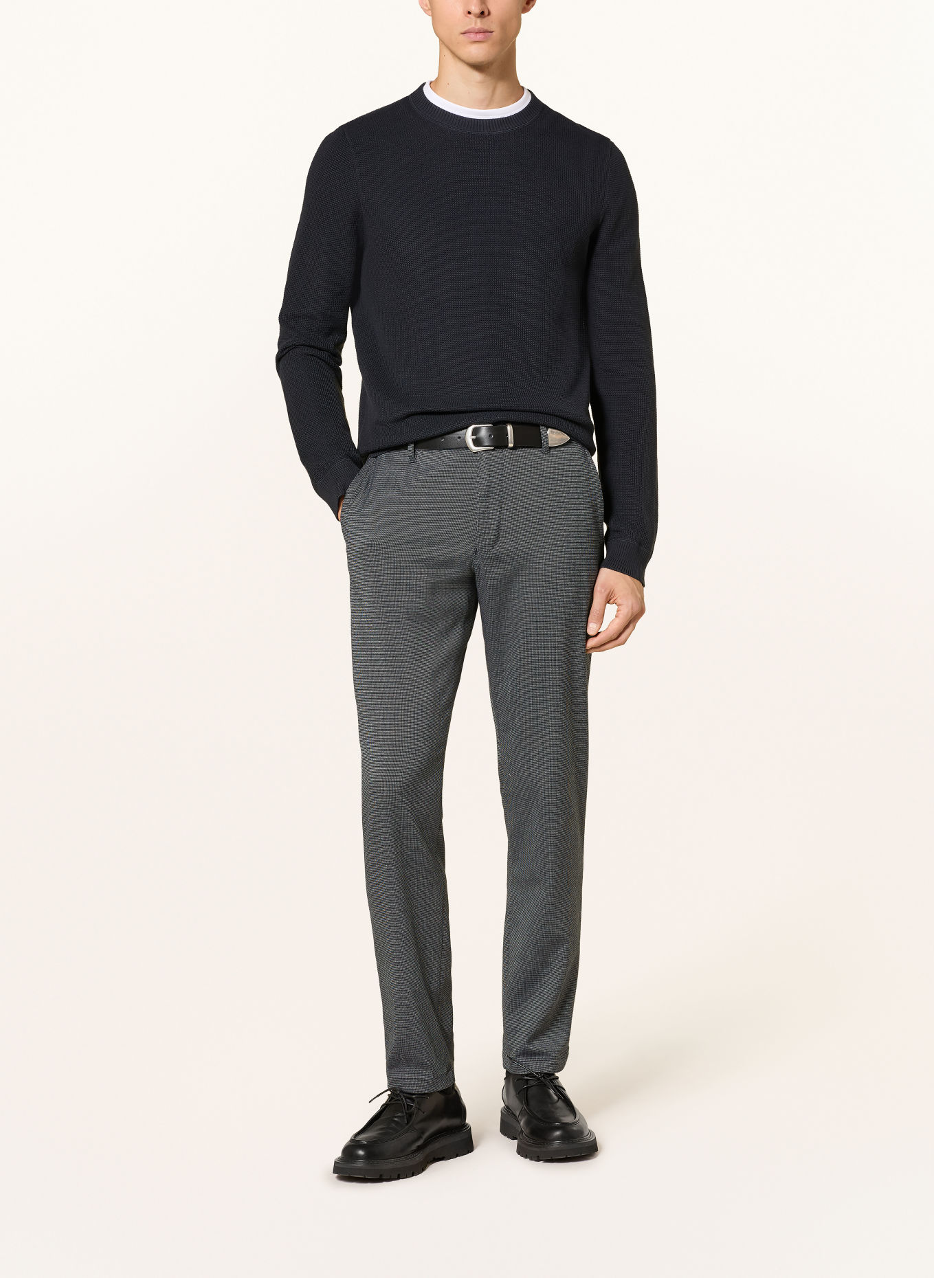JOOP! JEANS Chino kalhoty MATTHEW Modern Fit: TMAVĚ MODRÁ / BÍLÁ