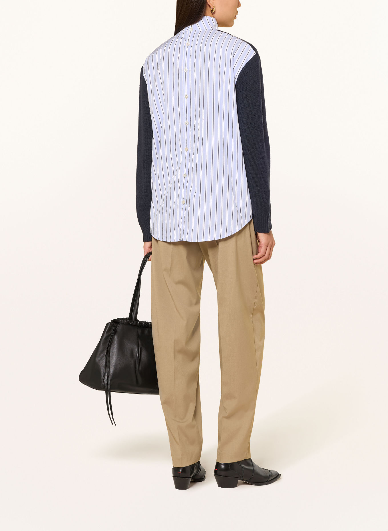 MAX & Co. Sweter LUSSO z mieszanki materiałów: GRANATOWY / JASNONIEBIESKI / BIAŁY
