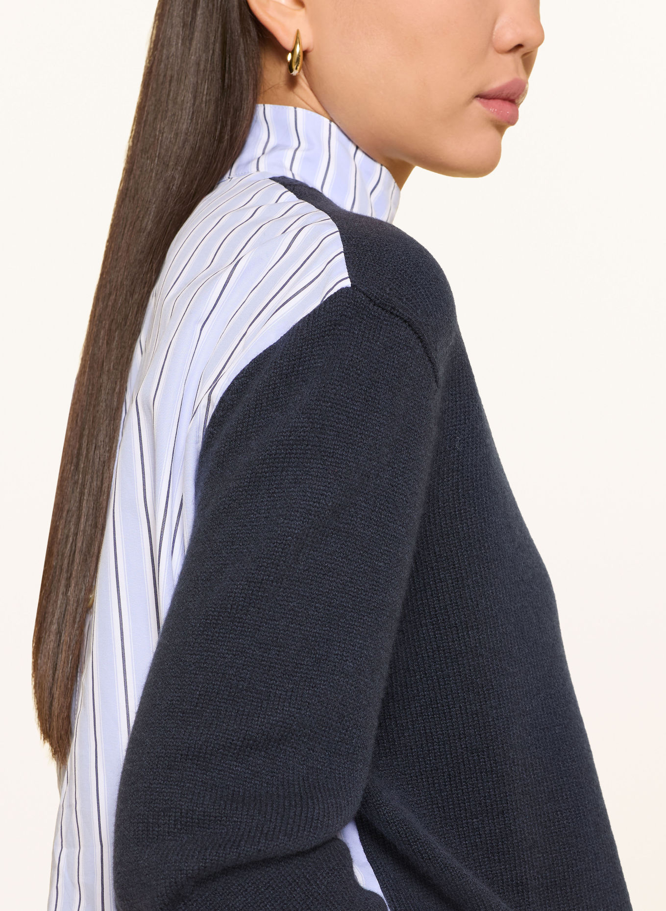 MAX & Co. Sweter LUSSO z mieszanki materiałów: GRANATOWY / JASNONIEBIESKI / BIAŁY
