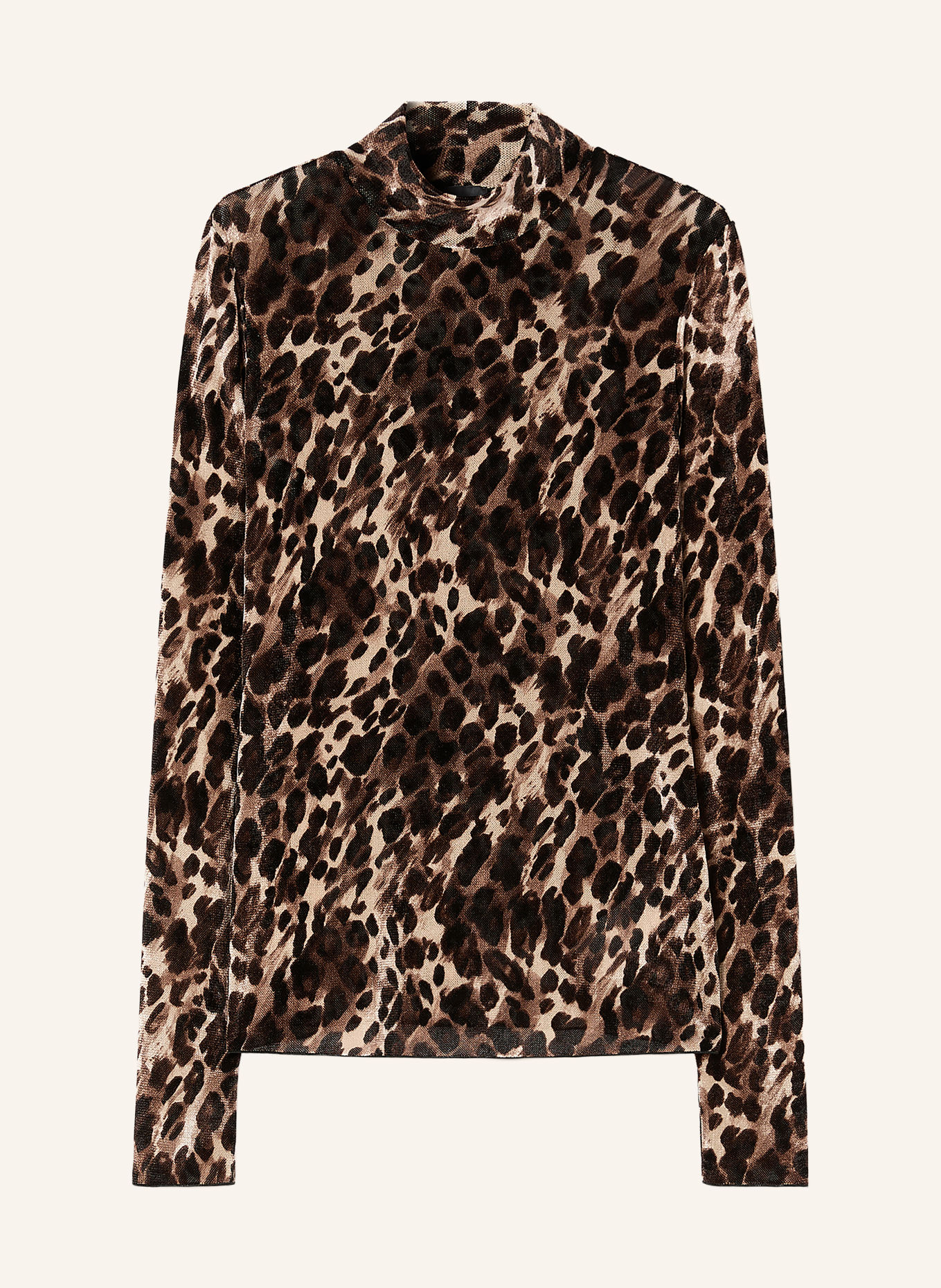 PERSONA MARINA RINALDI SAVANA Long-sleeve shirt in Velour: BROWN / BEIGE / BLACK