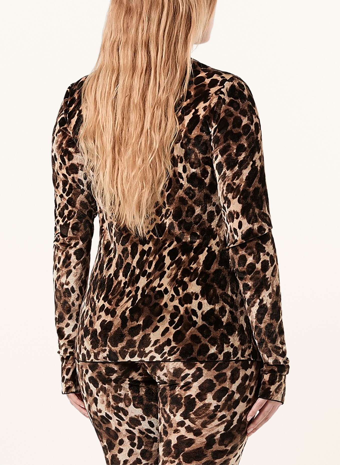PERSONA MARINA RINALDI SAVANA Long-sleeve shirt in Velour: BROWN / BEIGE / BLACK