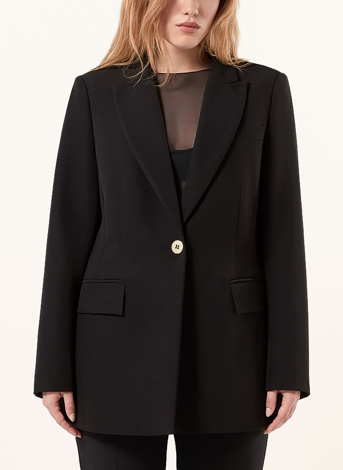 PERSONA MARINA RINALDI Long blazer PMRMATERIA: BLACK