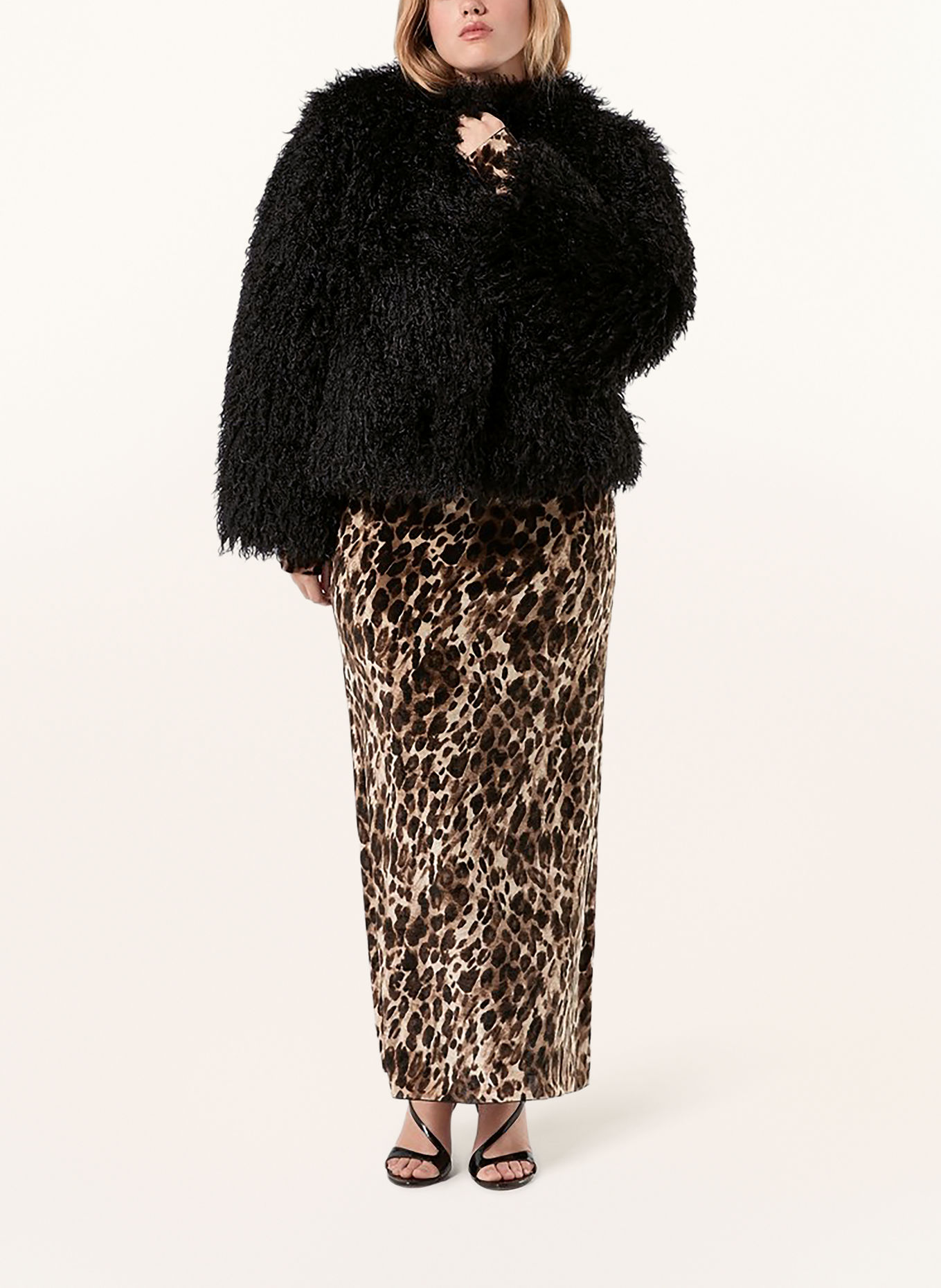 PERSONA MARINA RINALDI Faux Fur Jacket: BLACK
