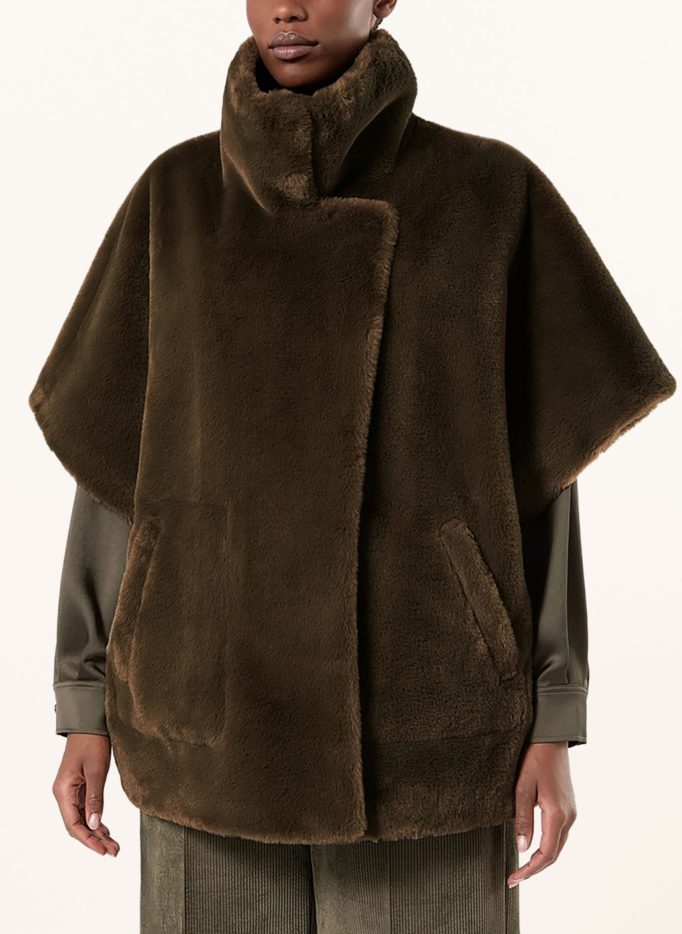 MARINA RINALDI Kunstfell-Jacke OGGI zum Wenden: OLIV