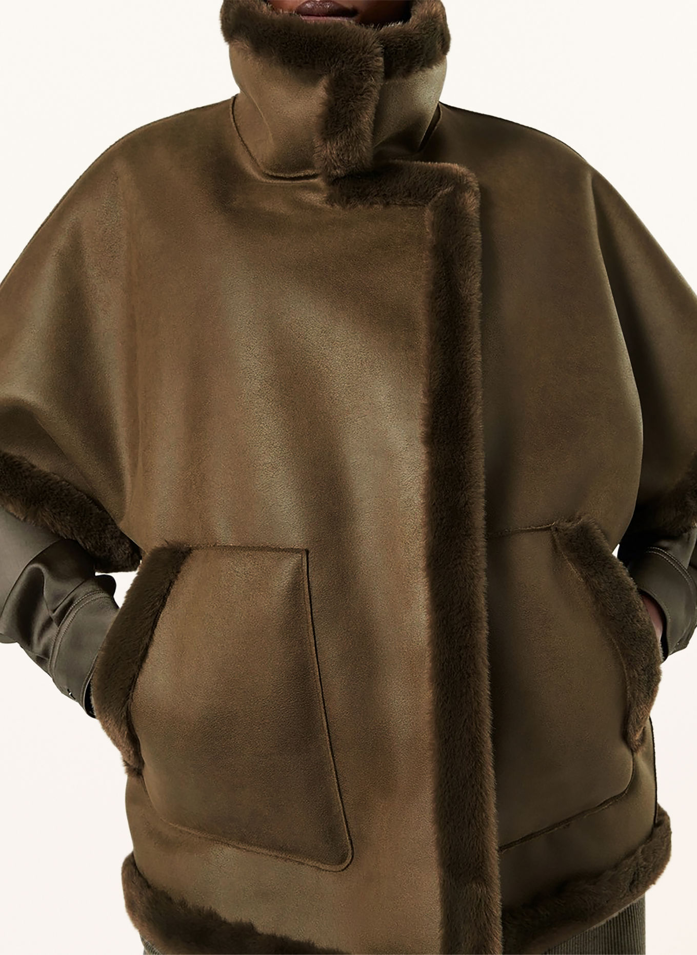 MARINA RINALDI Kunstfell-Jacke OGGI zum Wenden: OLIV