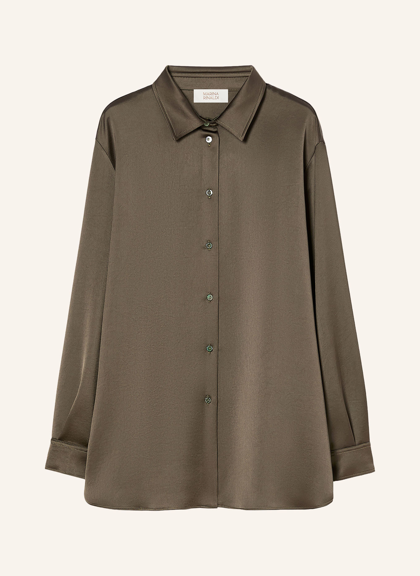 MARINA RINALDI Satijnen overhemdblouse MRSADEPTO: MARRON FONCÉ